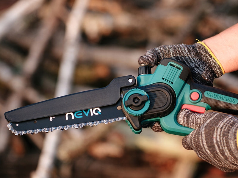 CORDLESS CHAINSAW BRANCH SAW TREE SAW 8" 2 x AKU Brand NEVIQ
