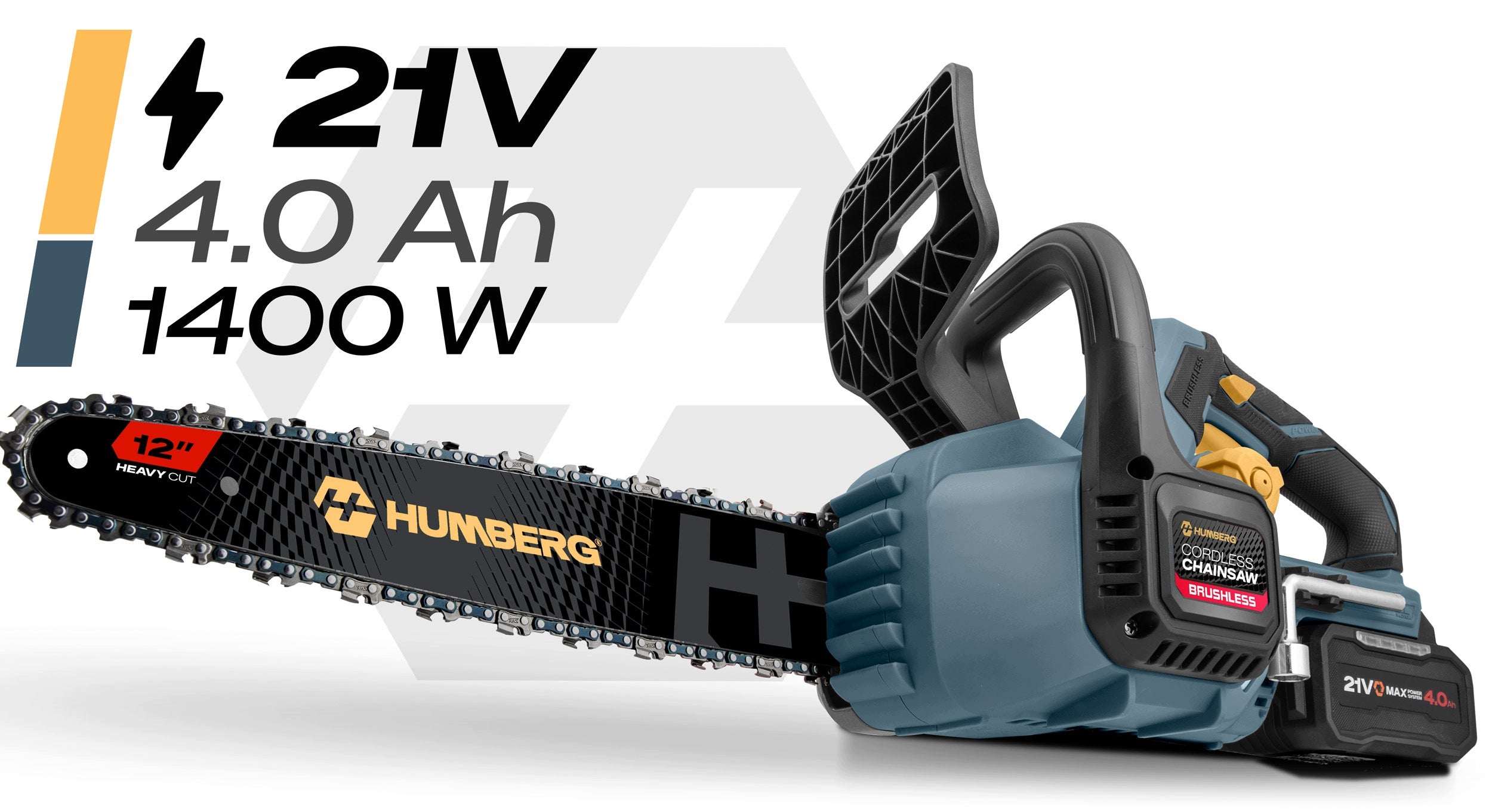 CORDLESS CHAINSAW BRUSHLESS 12" inches + 2x aku 4AH Manufacturer code 543600