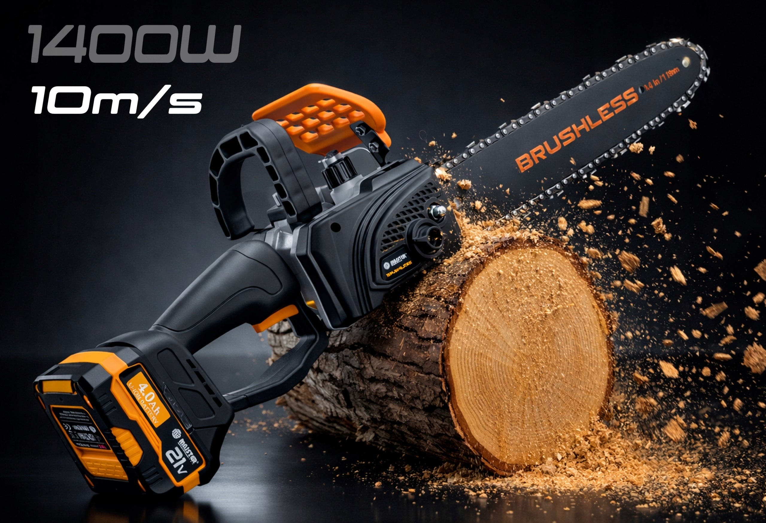 CORDLESS CHAINSAW BRUSHLESS 2xAKU 4Ah BAG MP0008 Packaging status original