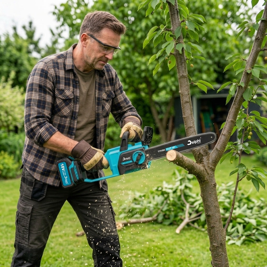 CORDLESS CHAINSAW BRUSHLESS BRANCH SAW 12" 2xAKU 4Ah Manufacturer code Pilarka Gałęziówka Elektryczna 2x AKU Mocna