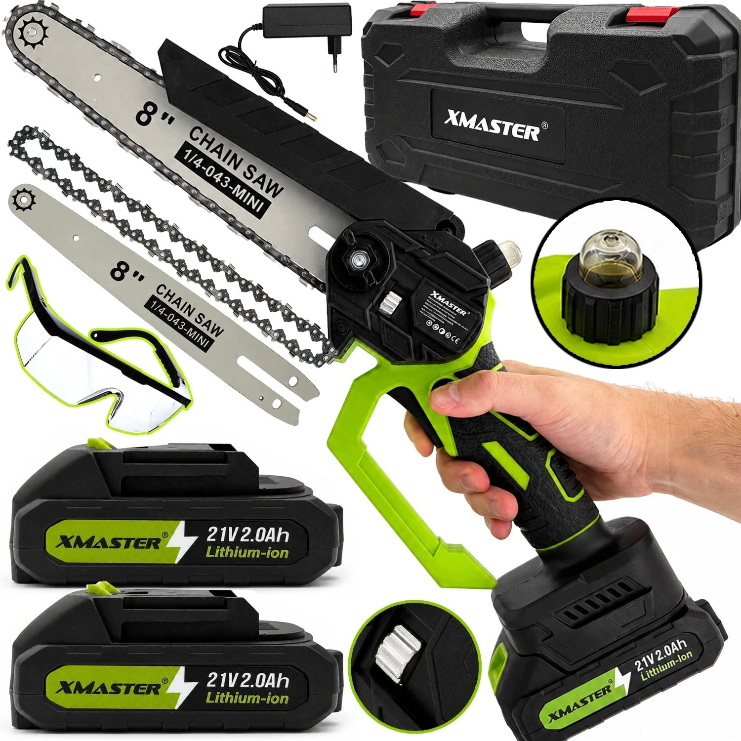 CORDLESS CHAINSAW ELECTRIC BRANCH SAW 8" INCHES 2XAKU