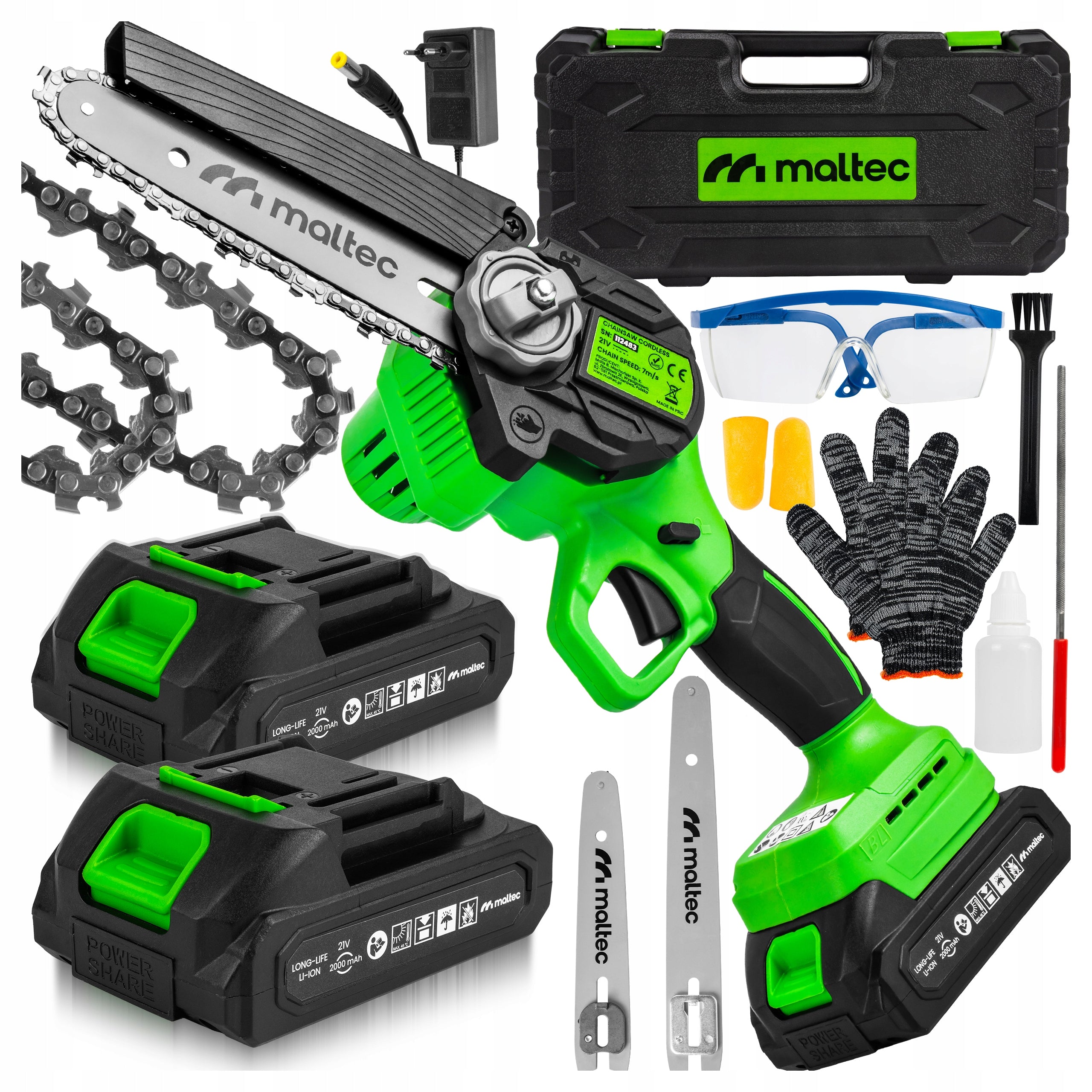 CORDLESS CHAINSAW MINI BRANCH SAW 2xAKU 6" 8" SET
