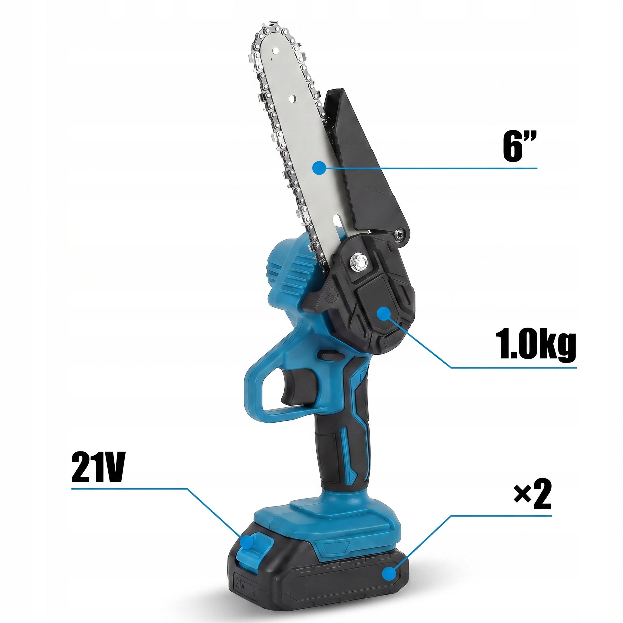 CORDLESS CHAINSAW MINI SAW 6" 4" 21V 2xAKU FOR BRANCHES SET Manufacturer code PIŁA ŁAŃCUCHOWA AKUMULATOROWA MINI PILARKA