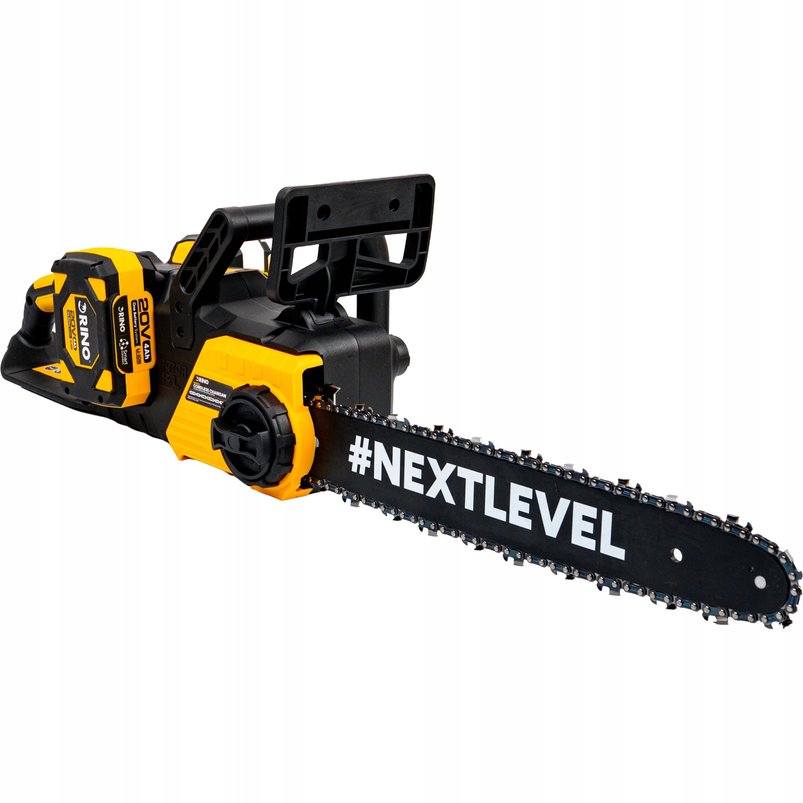 CORDLESS CHAINSAW WOOD SAW +2X BATTERY 4AH RINO 40V Set contents osłona pilarka prowadnica łańcuch