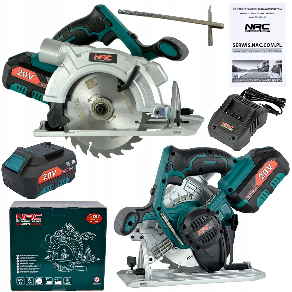 CORDLESS CIRCULAR SAW NAC "AKUMULITISYSTEM 20 V" 165 MM AKU 4 AH