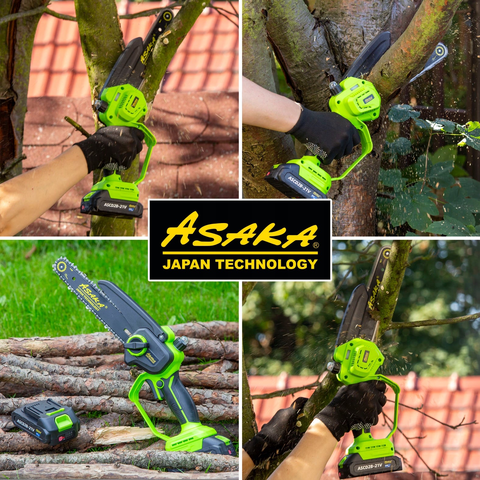 CORDLESS Chainsaw 8" BRUSHLESS Chain Lubrication 2 Bat Power supply rechargeable battery