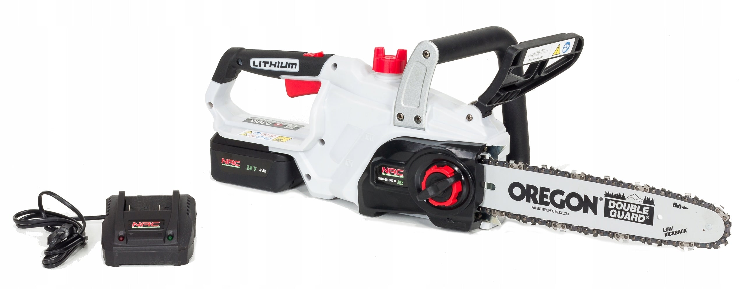CORDLESS Chainsaw NAC 18V OREGON 30cm + Battery 4Ah + Charger Manufacturer code CB18E-30-B40-S
