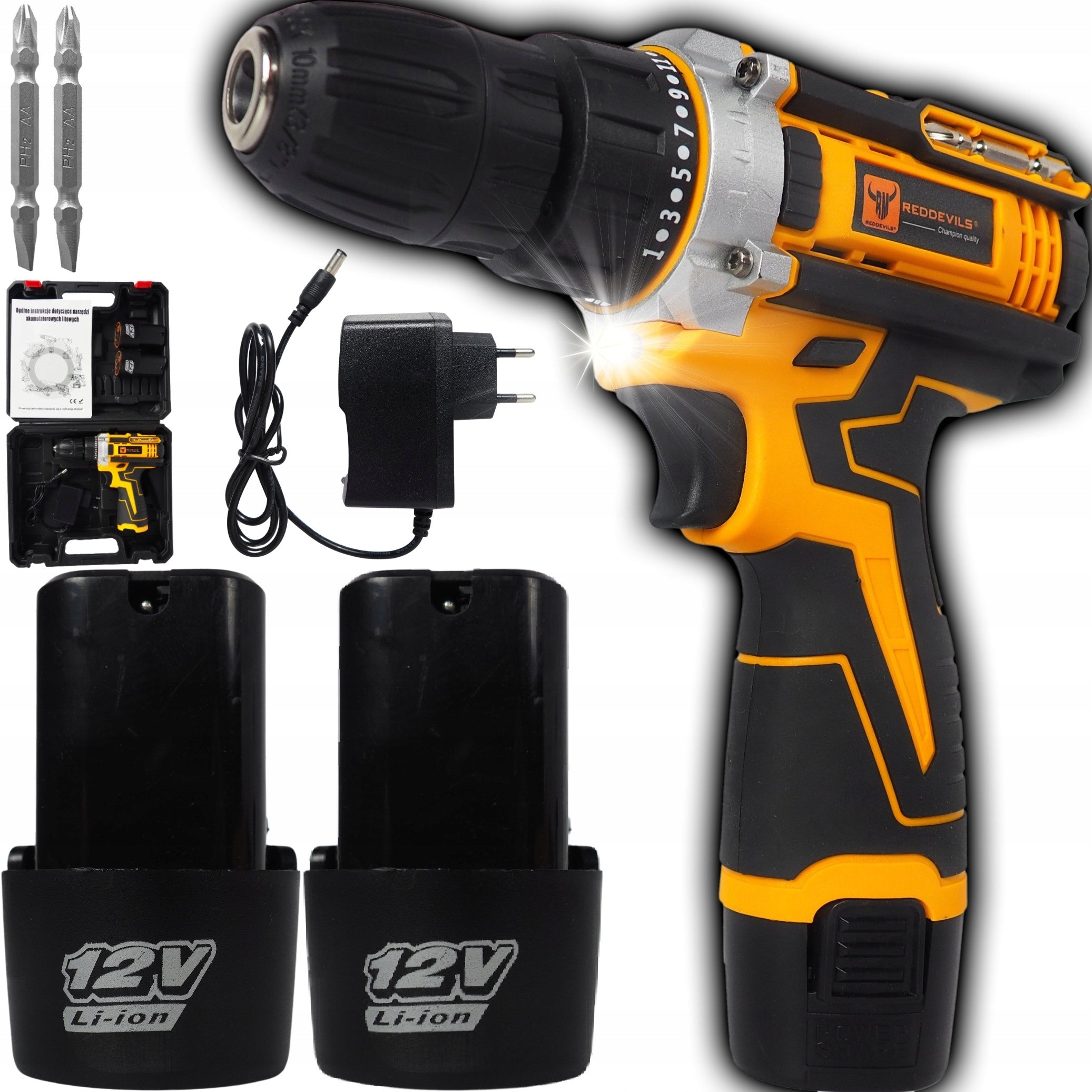 CORDLESS DRILL 12V 2X AKU 2xBIT