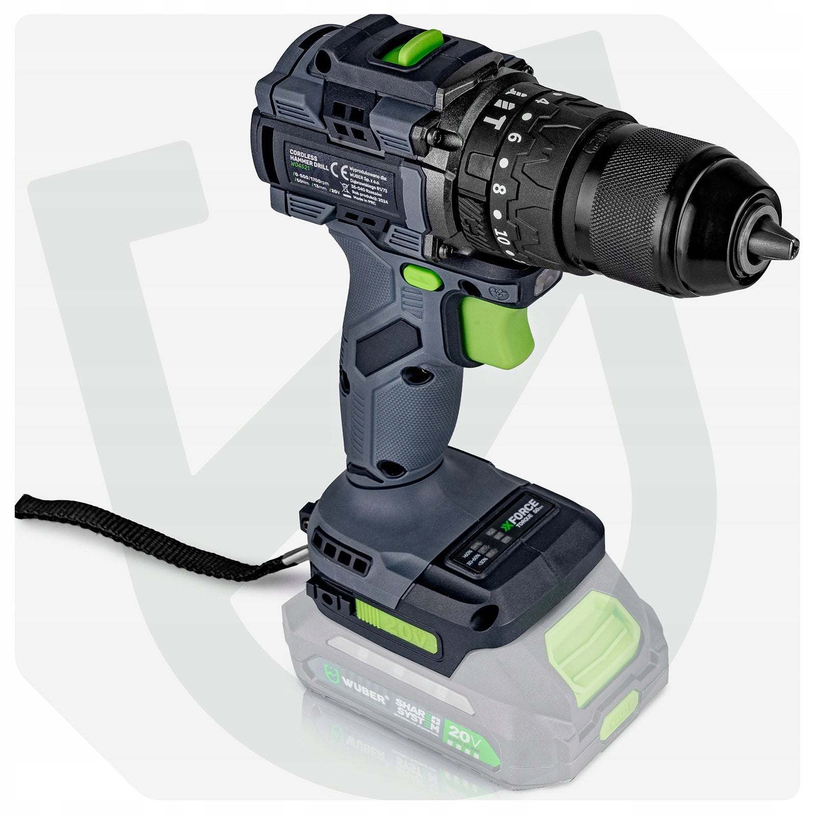 CORDLESS DRILL/DRIVER WITH IMPACT 20V BRUSHLESS 50Nm + SUITCASE Brand Wuber