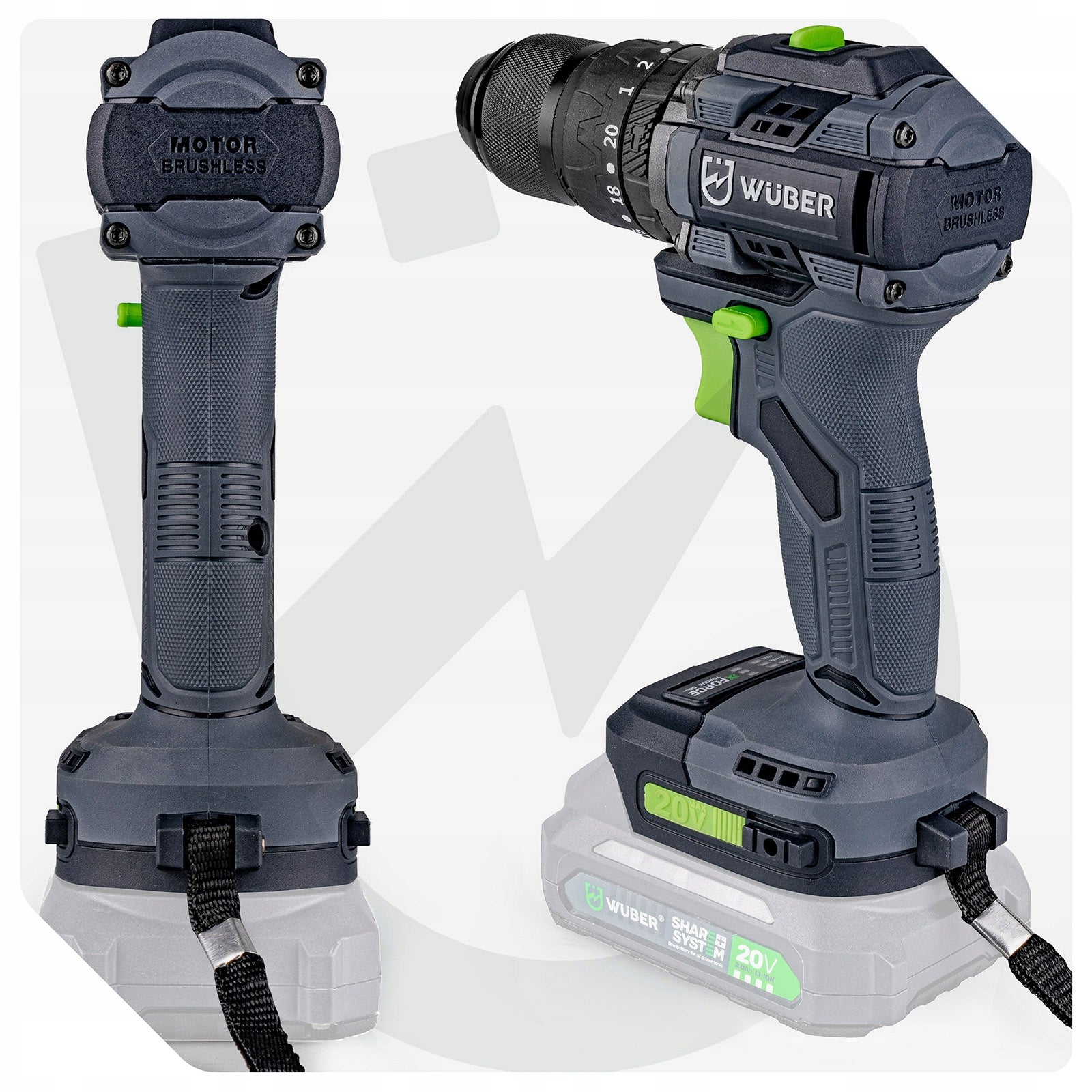 CORDLESS DRILL/DRIVER WITH IMPACT 20V BRUSHLESS 50Nm + SUITCASE Manufacturer code W04523 WIERTARKO - WKRĘTARKA AKUMULATOROWA