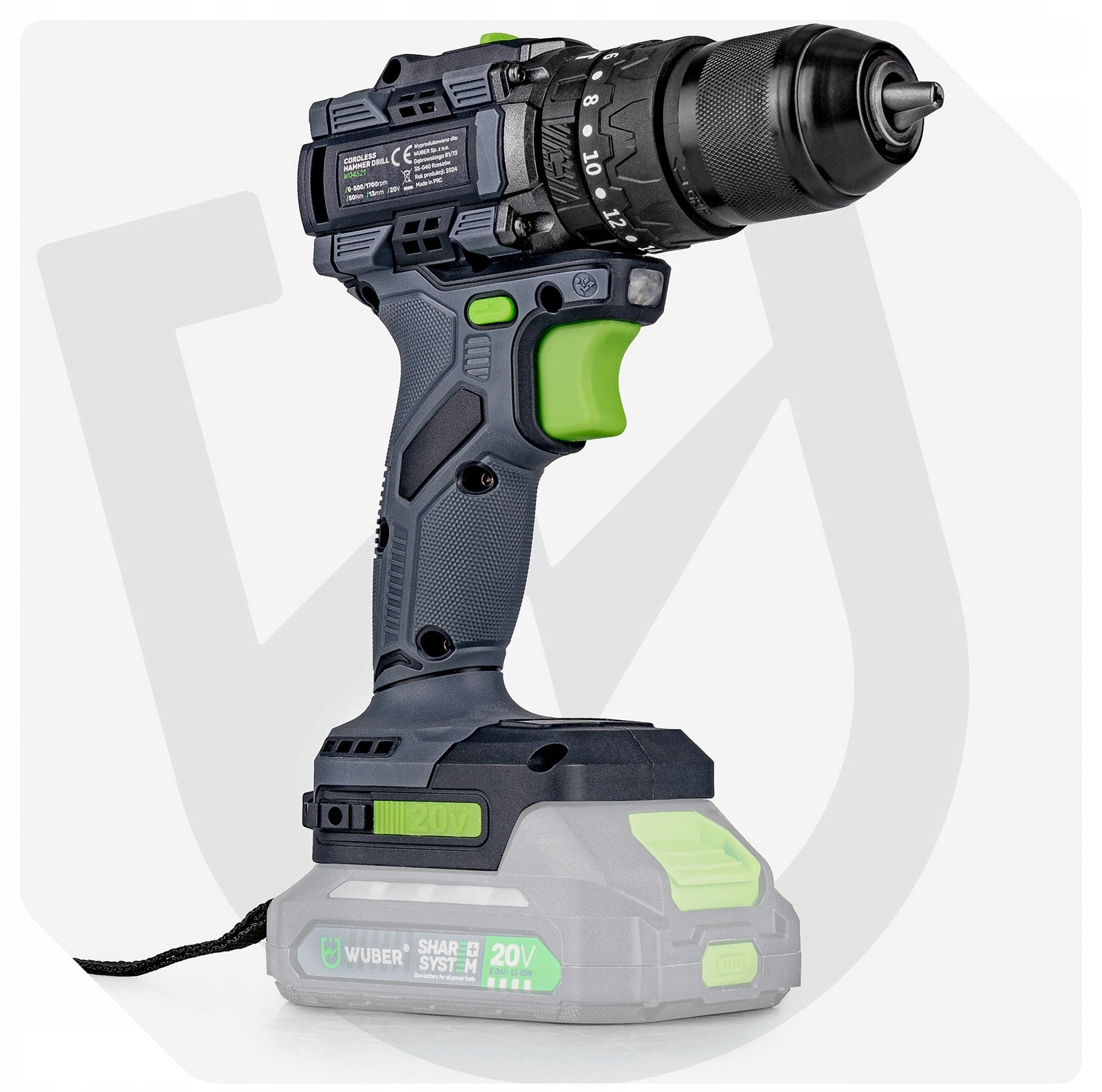 CORDLESS DRILL/DRIVER WITH IMPACT 20V BRUSHLESS 50Nm + SUITCASE Power supply rechargeable battery