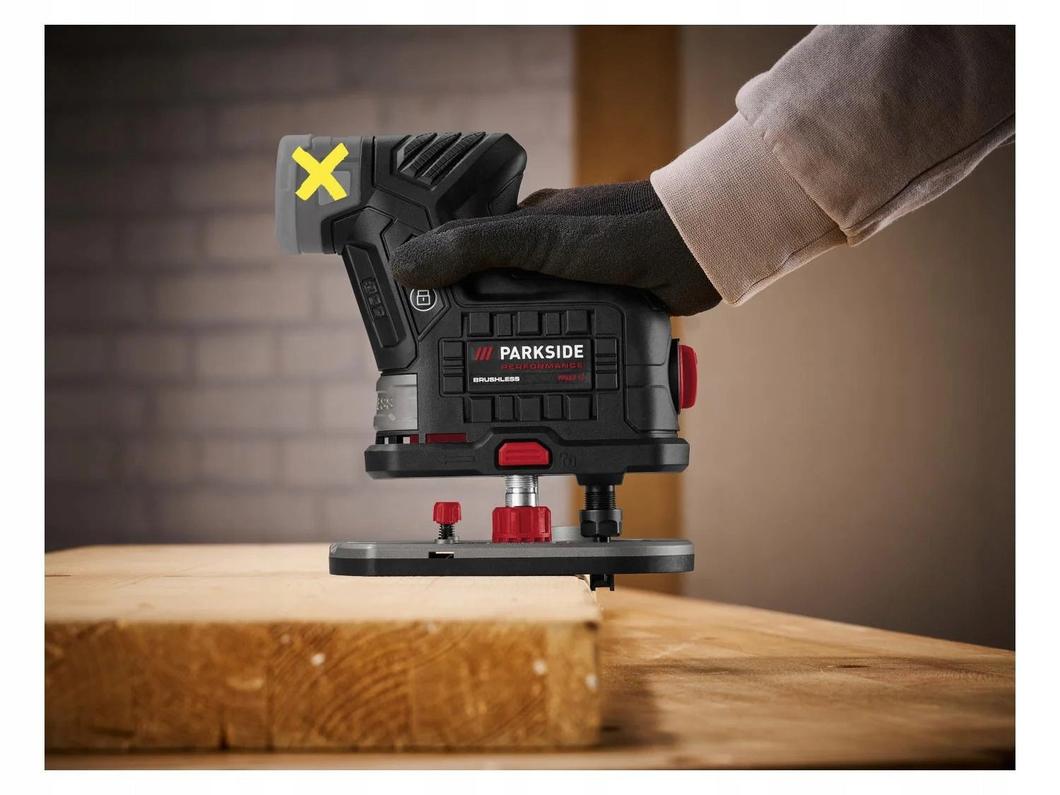 CORDLESS EDGE MILLING MACHINE PARKSIDE PPAKF 12 A1 + 6x CUTTERS SET Packaging status original