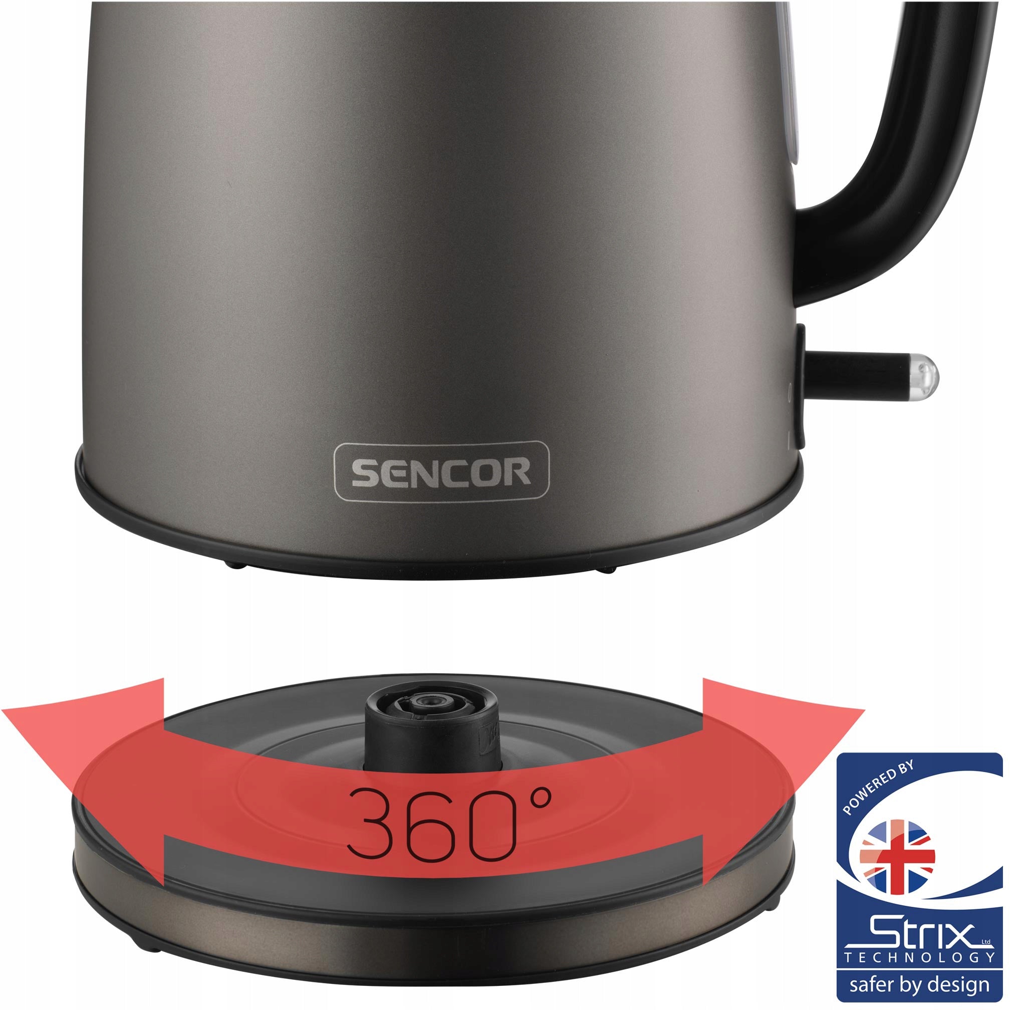 CORDLESS ELECTRIC KETTLE 1,7 L SENCOR 2200 W WITH GRAPHITE FILTER Capacity 1.7 l