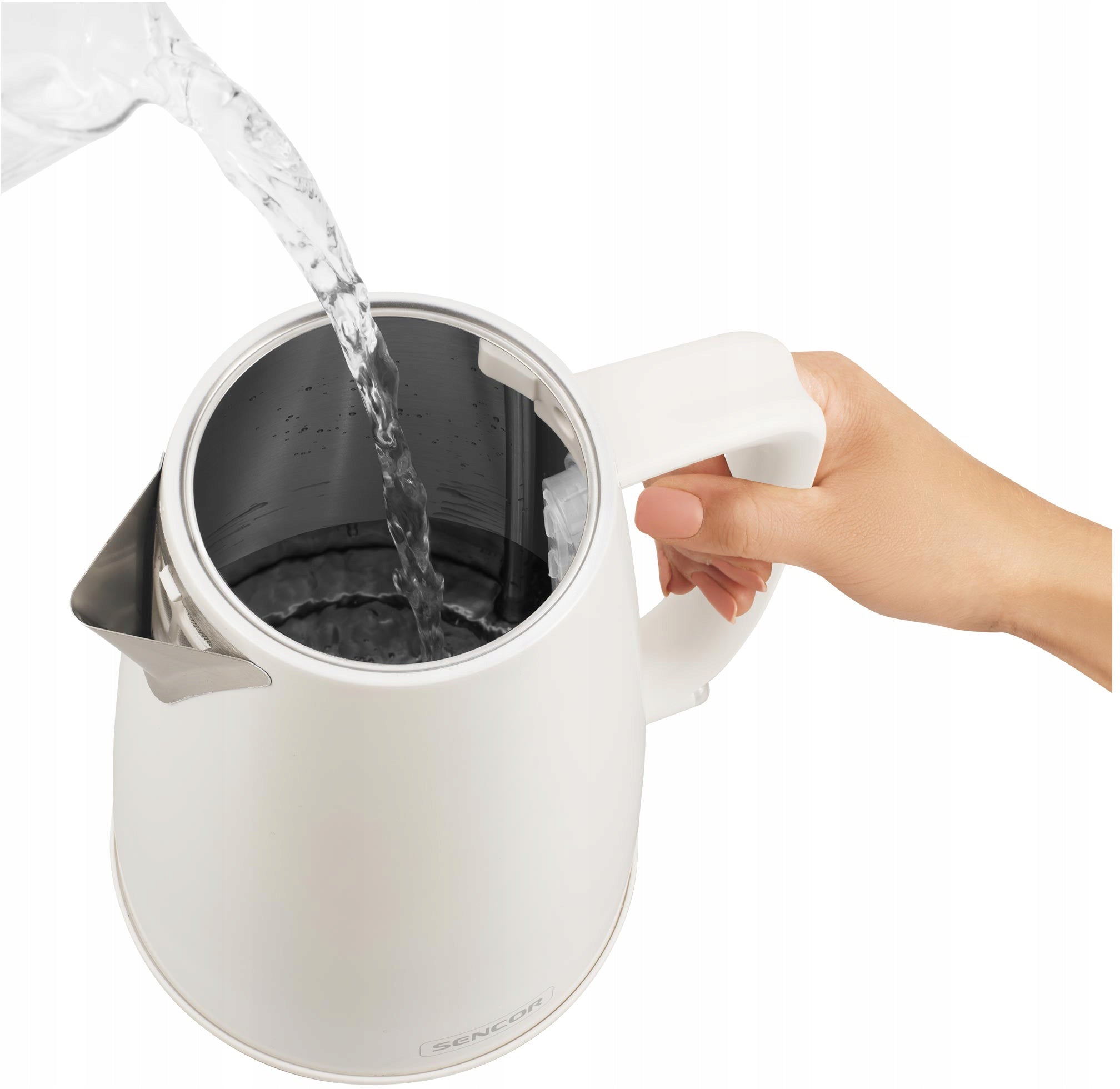 CORDLESS ELECTRIC KETTLE 1,7 L SENCOR 2200 W WITH WHITE AND GOLD FILTER Brand Sencor