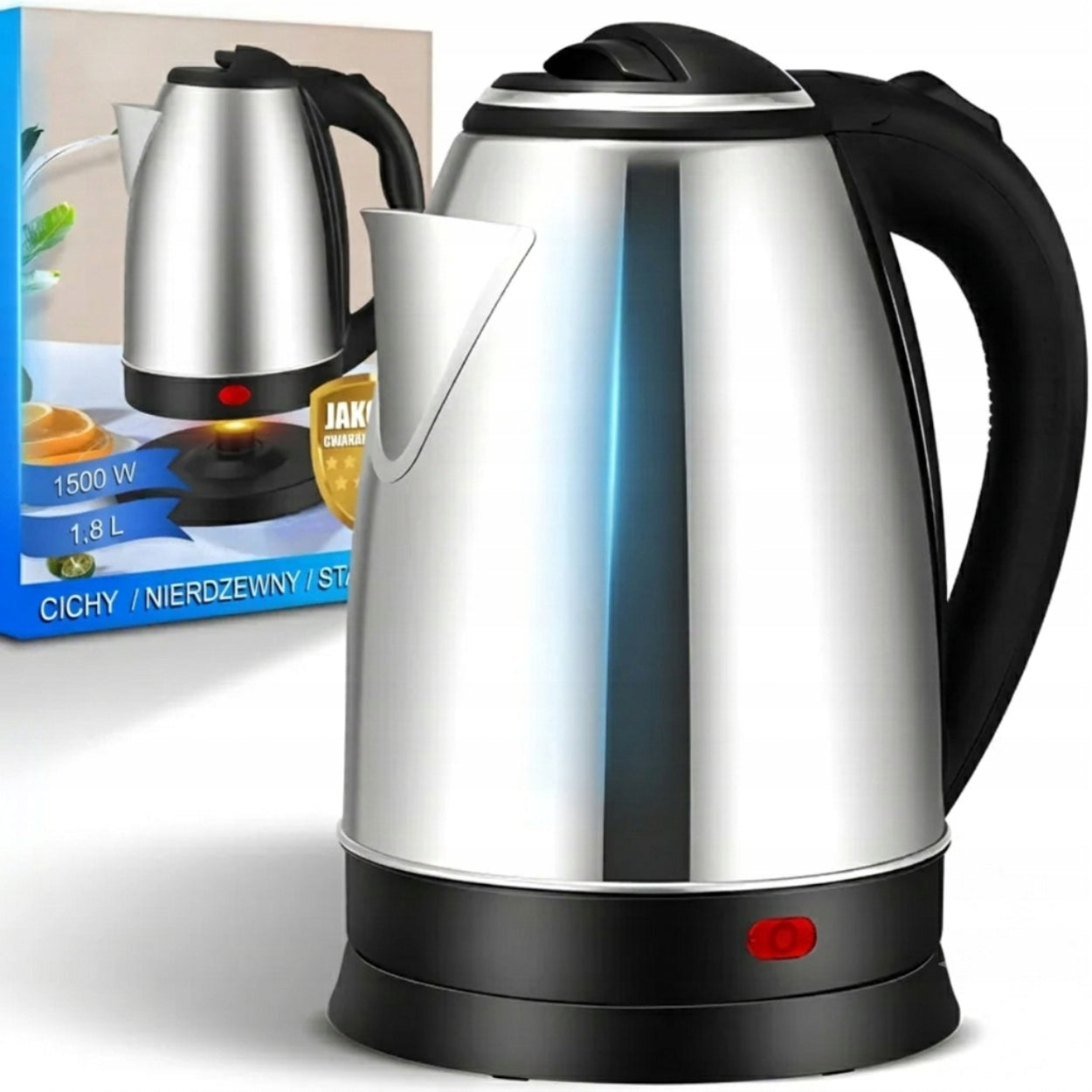 CORDLESS ELECTRIC KETTLE 1500W 1,8l STAINLESS STEEL