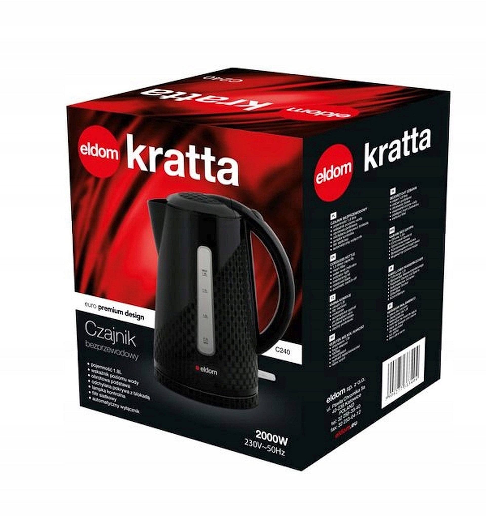 CORDLESS ELECTRIC KETTLE ELDOM C240 2000W Dominant color black