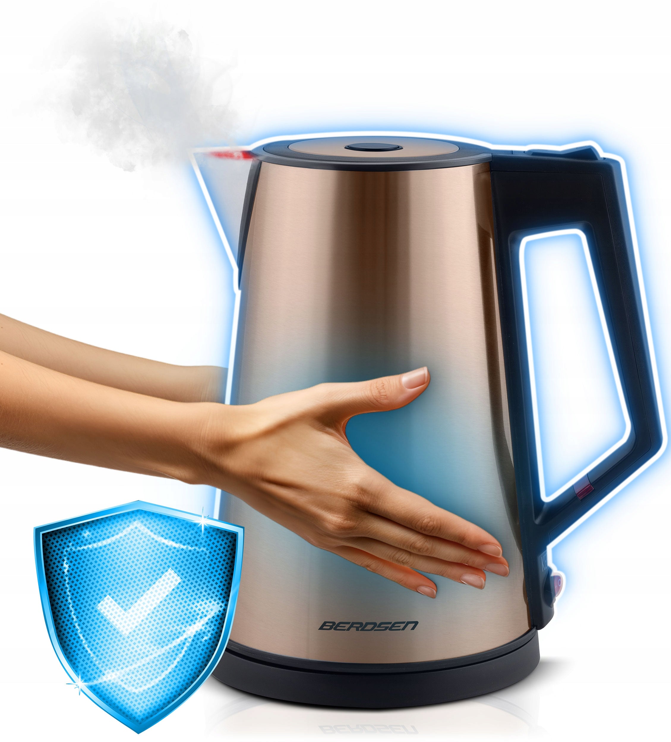 CORDLESS ELECTRIC KETTLE FASHIONABLE 1,7L BERDSEN 2200W Capacity 1.7 l