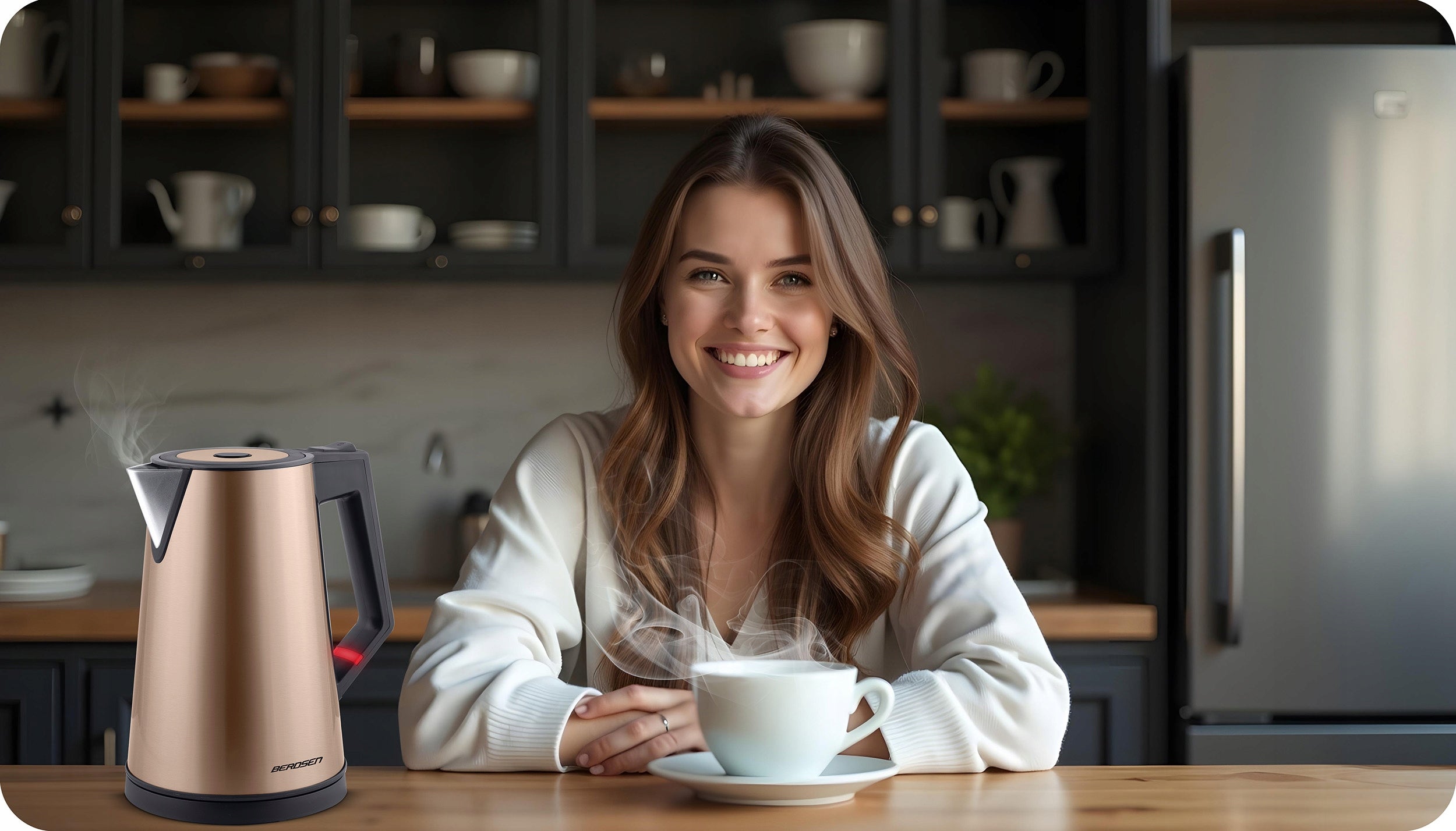 CORDLESS ELECTRIC KETTLE FASHIONABLE 1,7L BERDSEN 2200W Power 2200 W