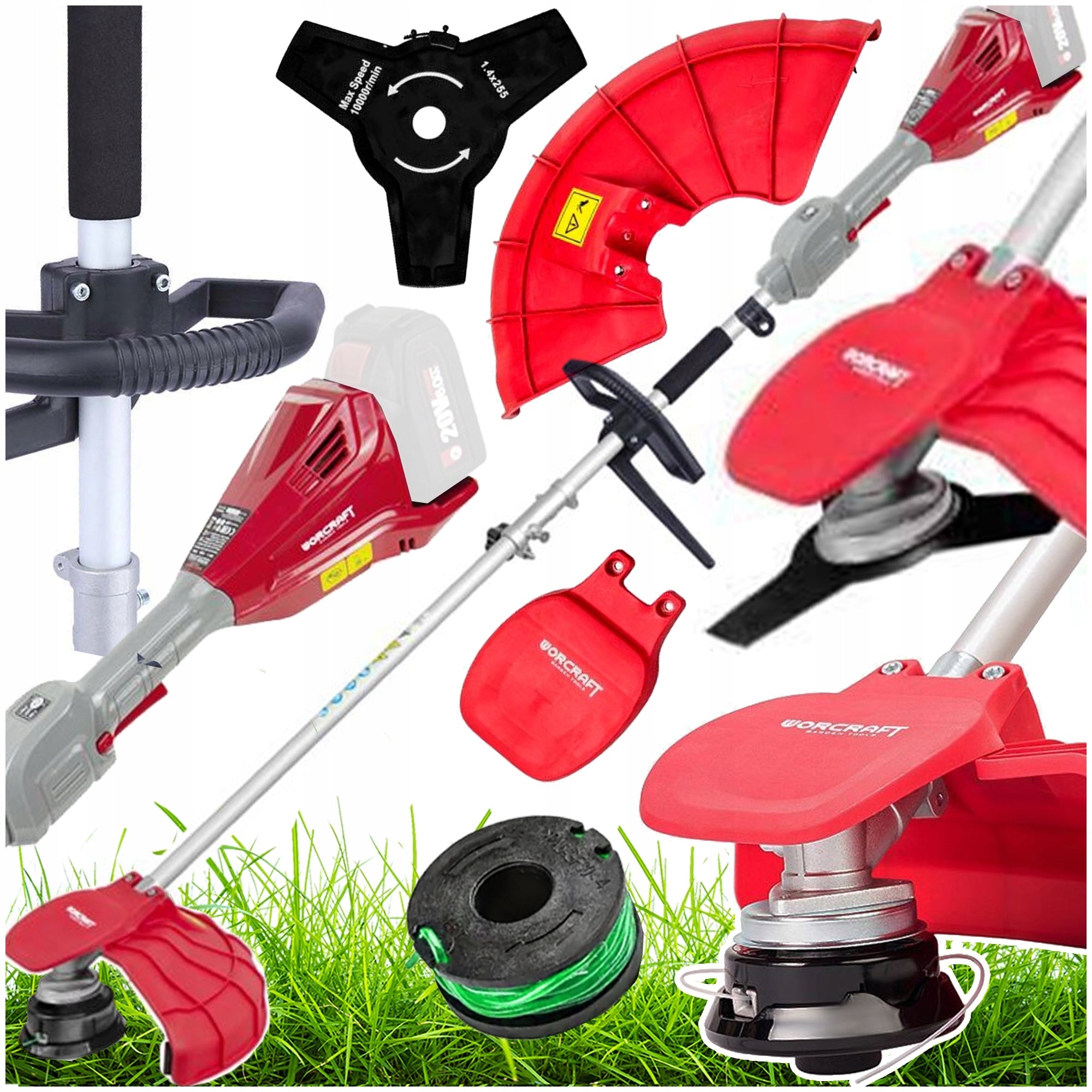 CORDLESS ELECTRIC SCYTHE GRASS BRUSH CUTTER WORCRAFT