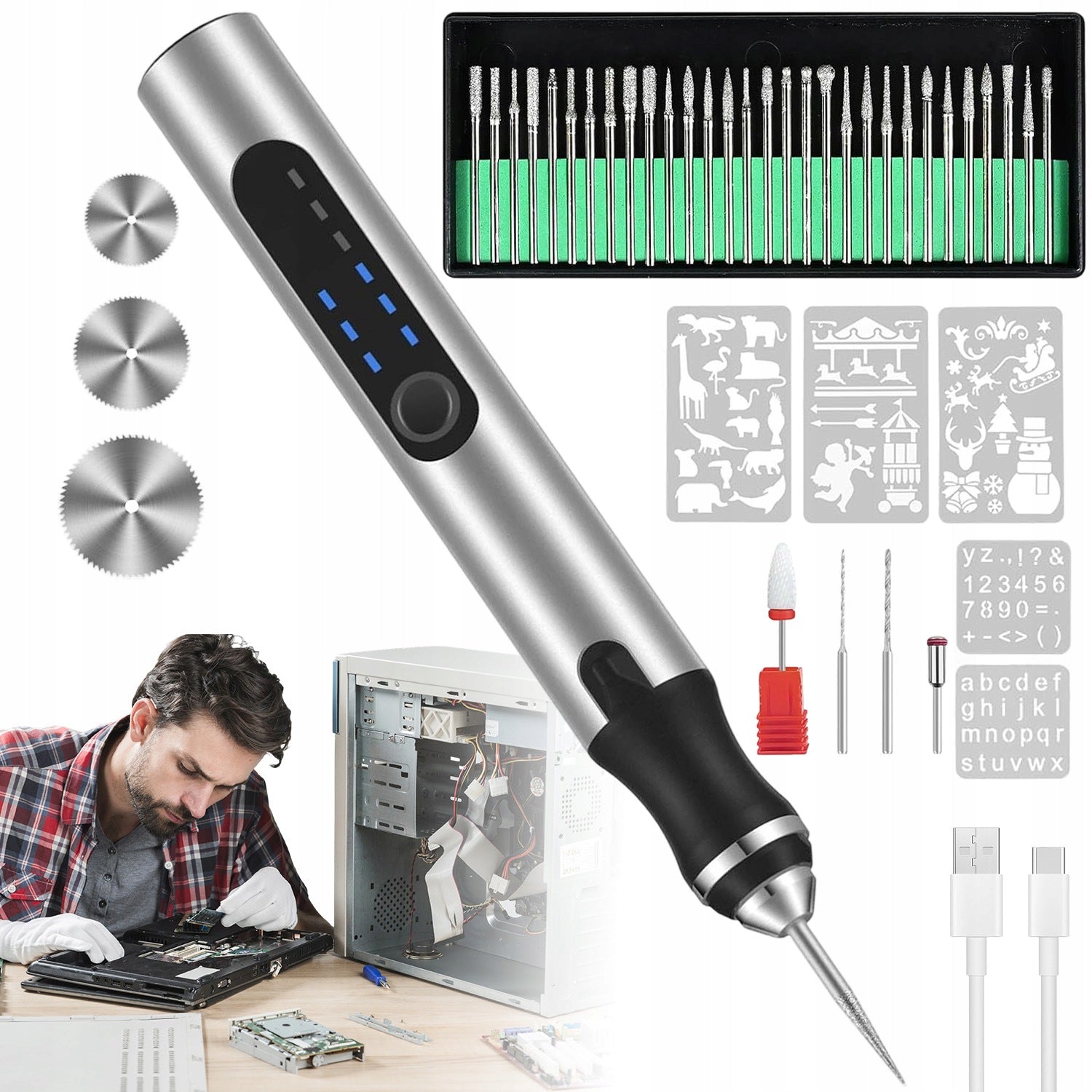 CORDLESS ENGRAVING PEN UNIVERSAL MULTIFUNCTION GRINDER