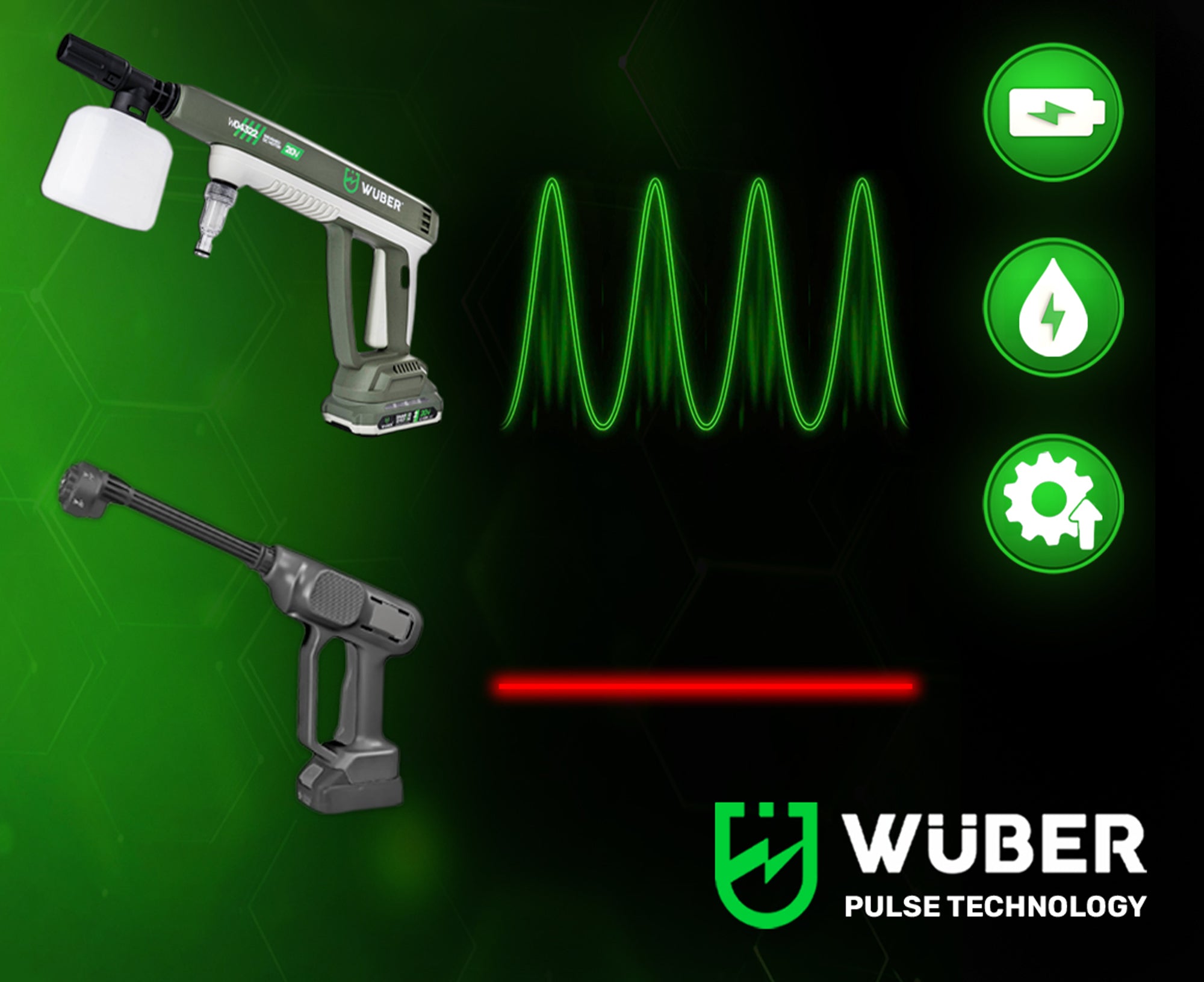 CORDLESS GARDEN PRESSURE WASHER WIRELESS 1 BATTERY SET Manufacturer code W04322 MYJKA CIŚNIENIOWA AKUMULATOROWA WUBER