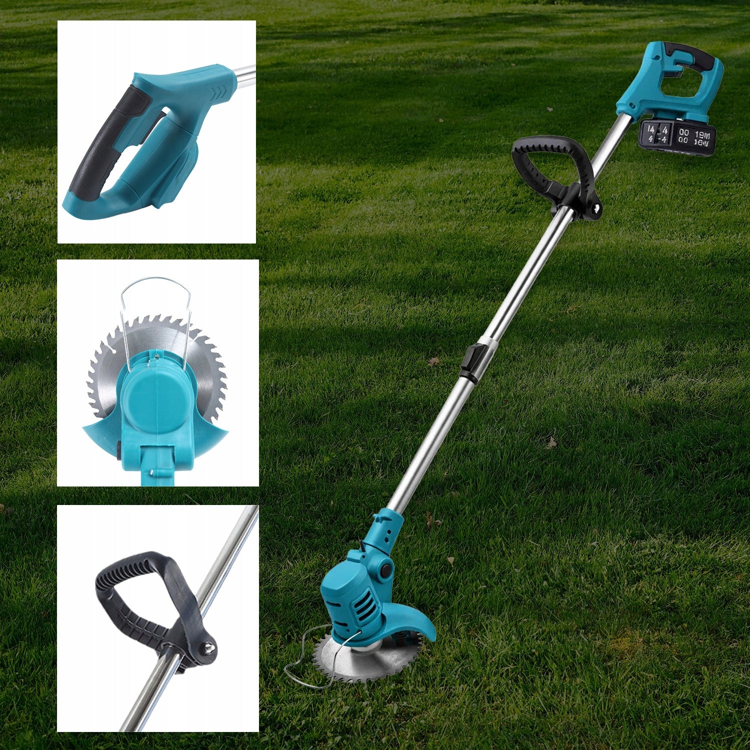 CORDLESS GARDEN TRIMMER BRUSH CUTTER 2x RECHARGEABLE Tool weight 1.7 kg