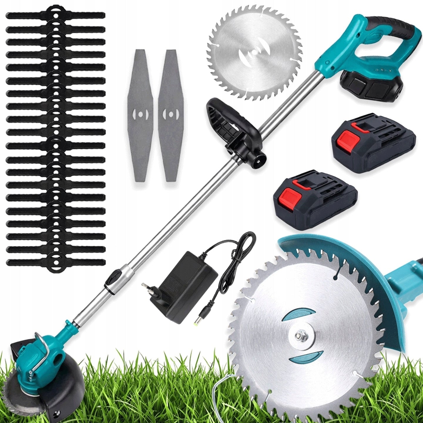 CORDLESS GARDEN TRIMMER BRUSH CUTTER 2x RECHARGEABLE