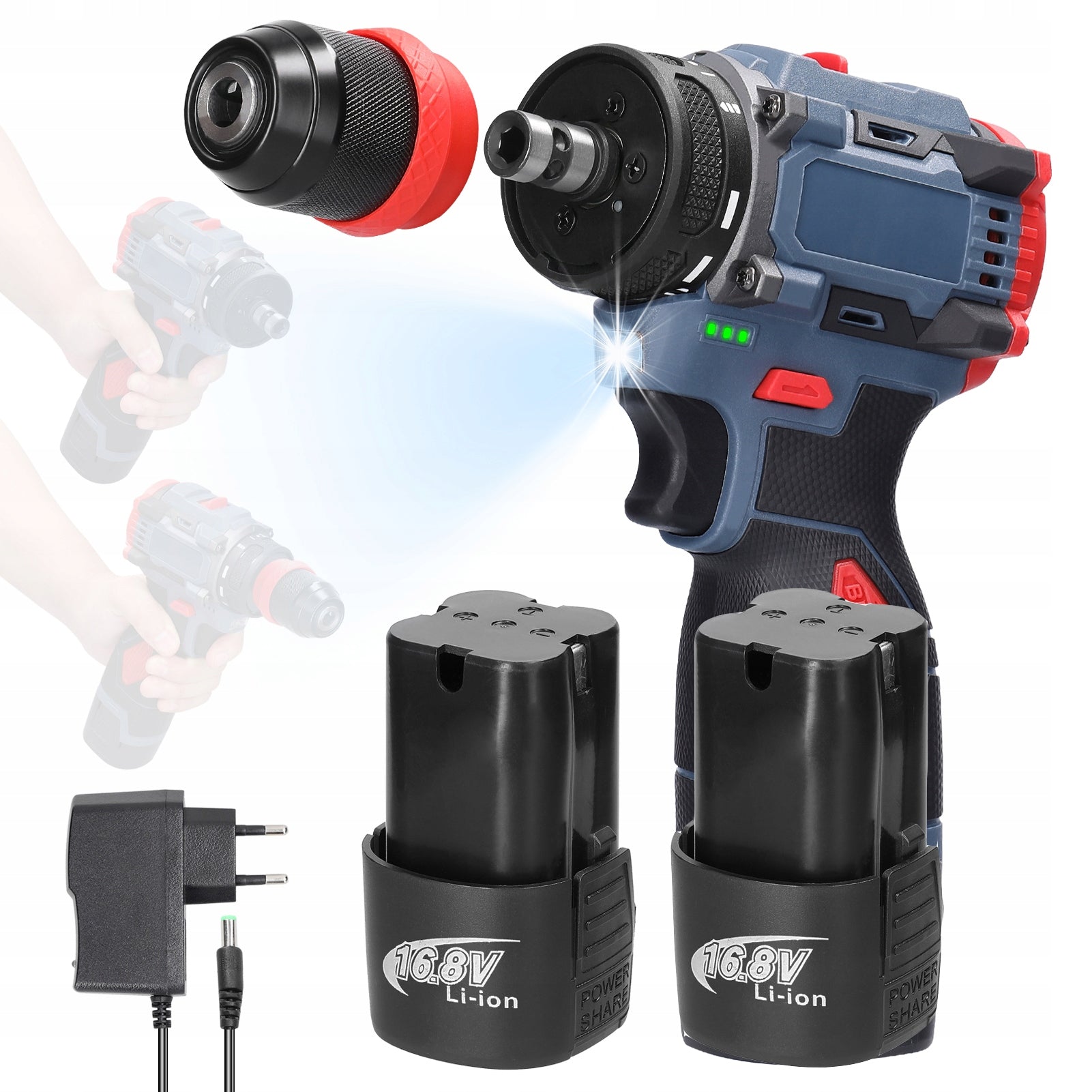 CORDLESS IMPACT DRIVER 16.8V 2×AKU