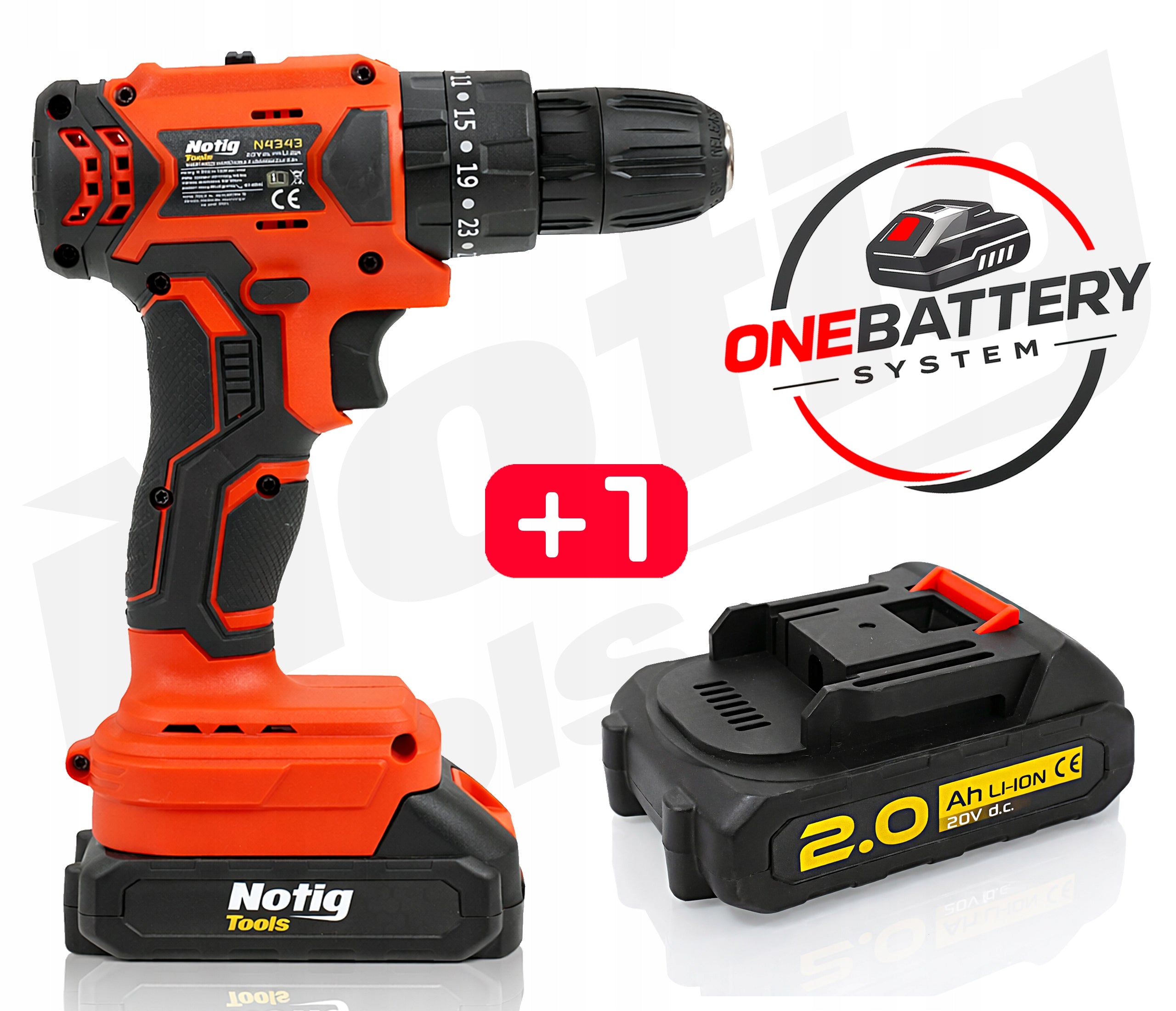 CORDLESS IMPACT DRIVER DRILL WITH IMPACT 20V 2X BATTERY Manufacturer code N4343