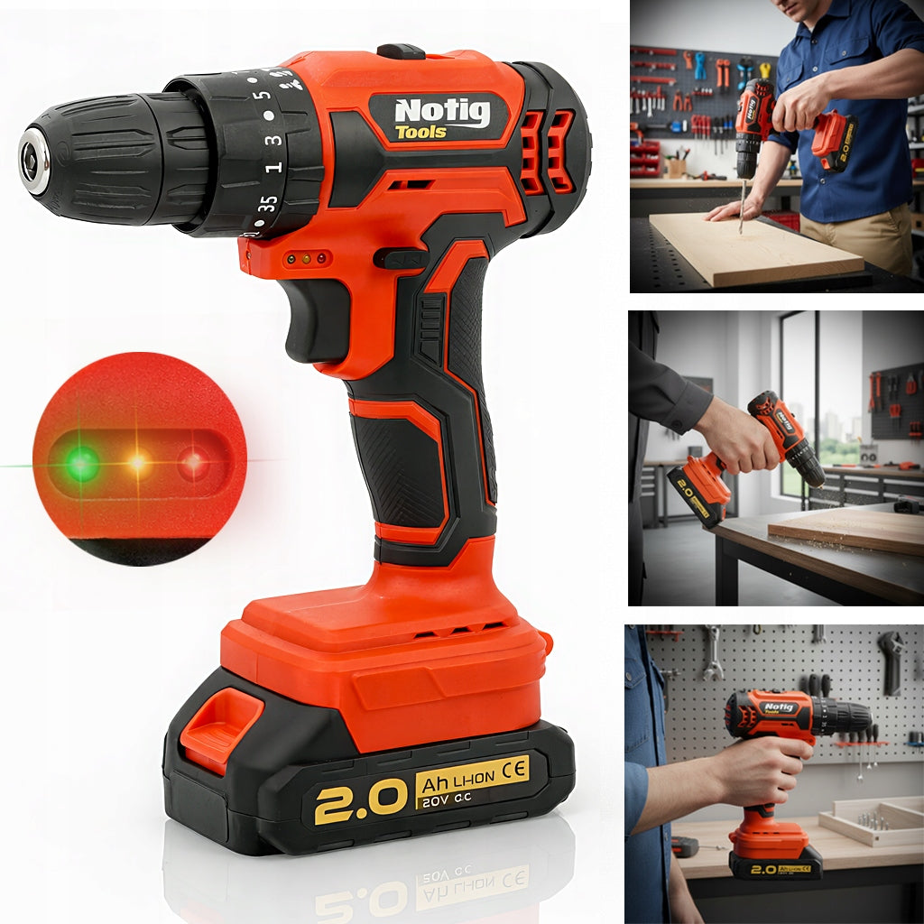CORDLESS IMPACT DRIVER DRILL WITH IMPACT 20V 2X BATTERY Packaging status original