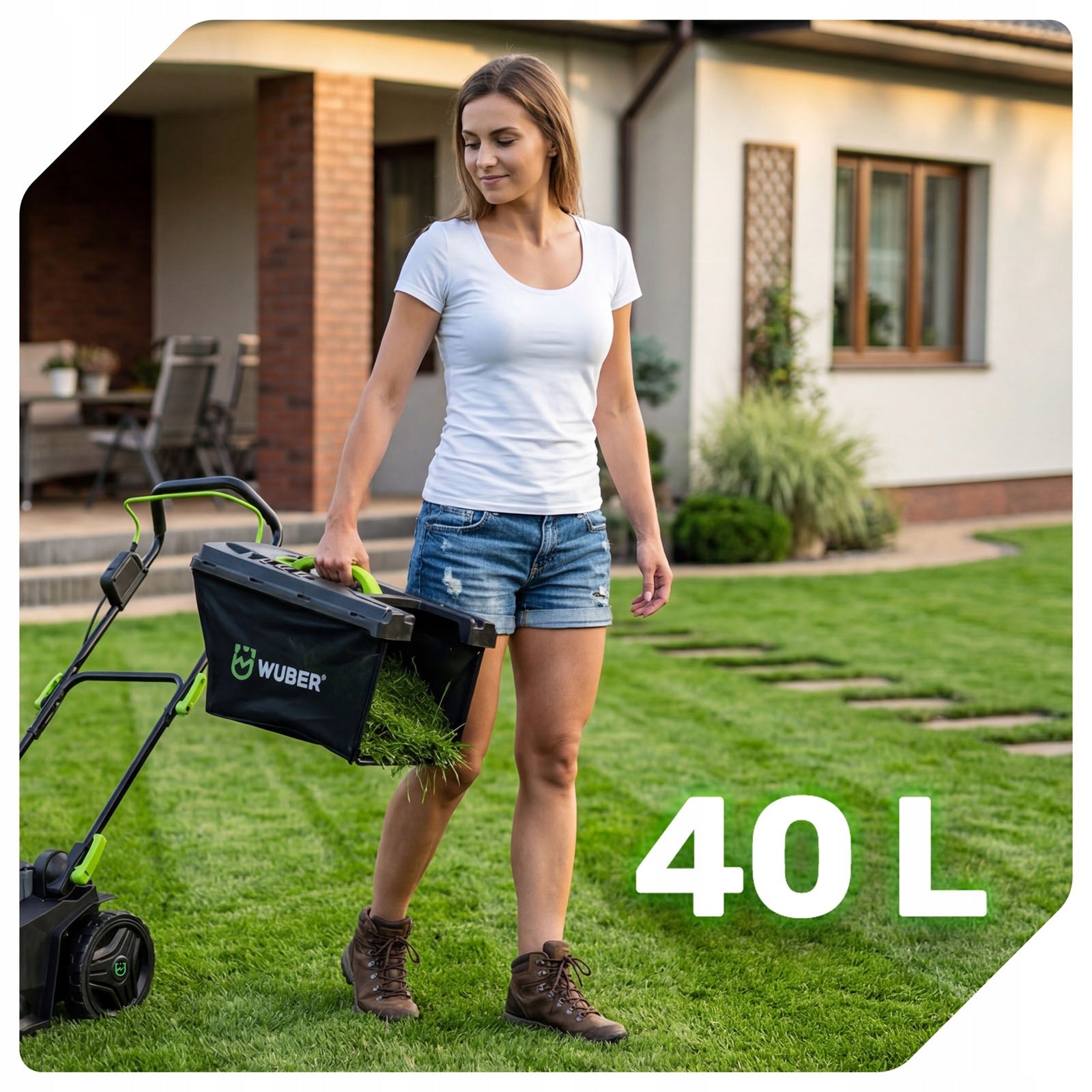 CORDLESS LAWN MOWER 40V BRUSHLESS 38CM 1xAKU 4 AH STRONG 40L Basket capacity 40 l