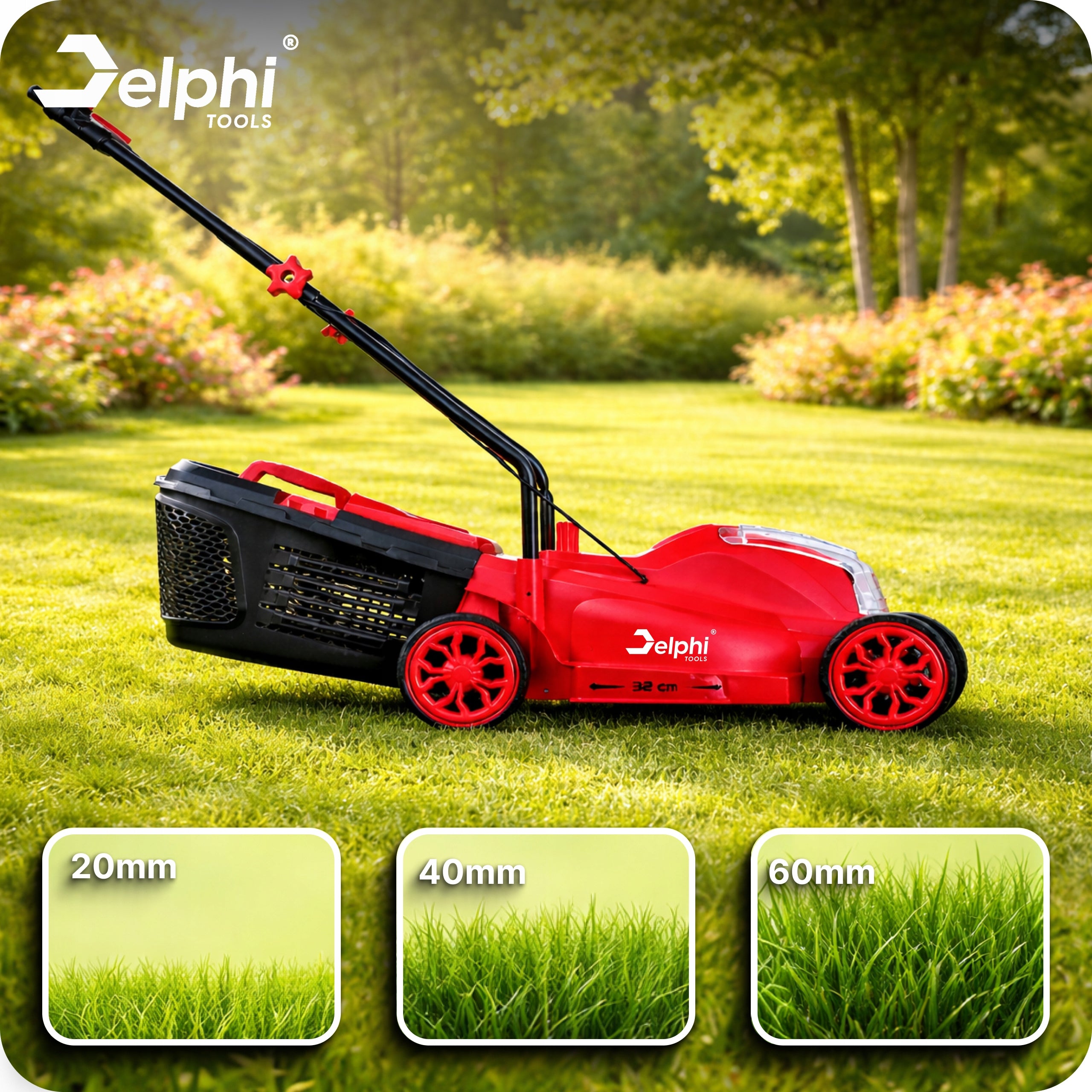 CORDLESS LAWN MOWER BRUSHLESS STRONG 2xAKU CHARGER 32cm Series Kosiarka Do Koszenia Bateria 2x 4.0Ah