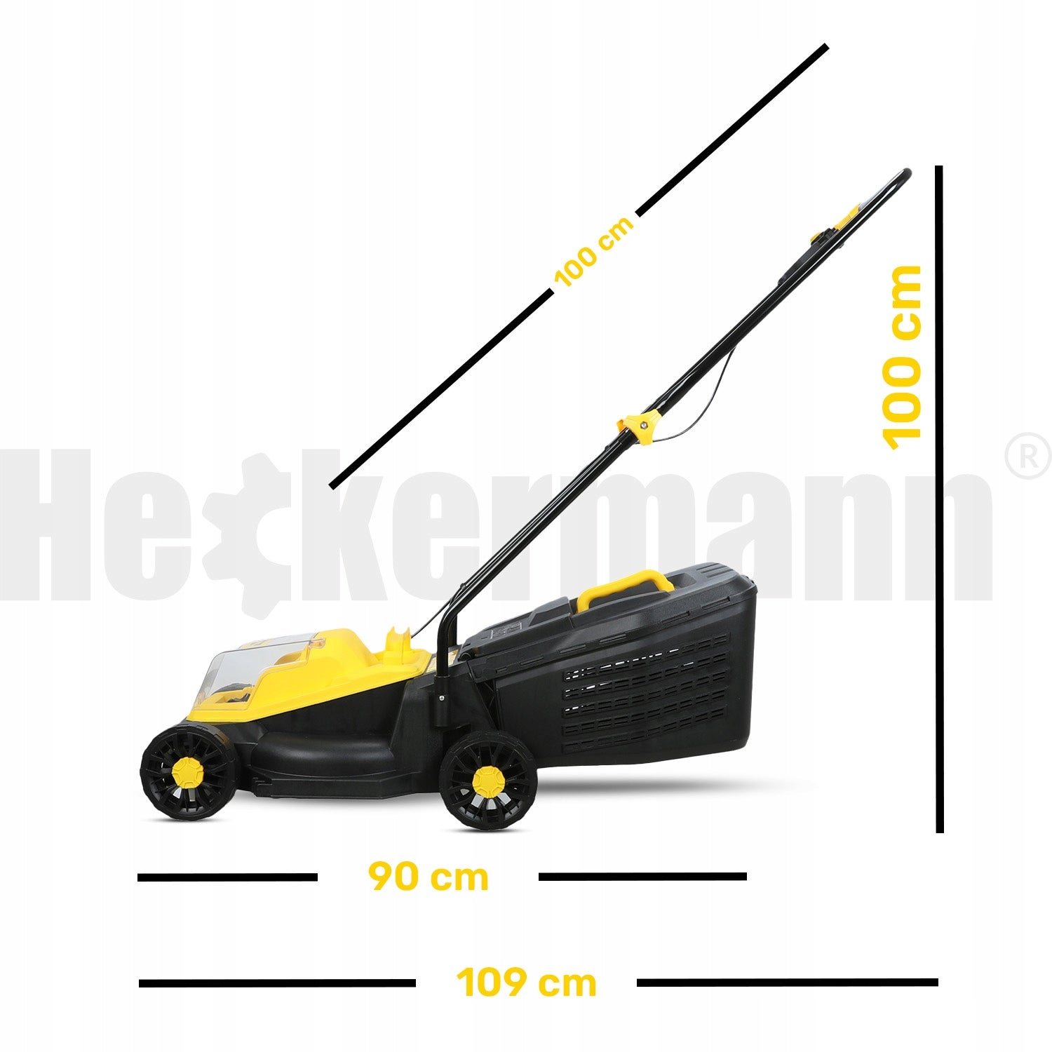CORDLESS MOWER 32CM ELECTRIC GARDEN GRASS MOWER 20V BASKET 35L Basket with a basket