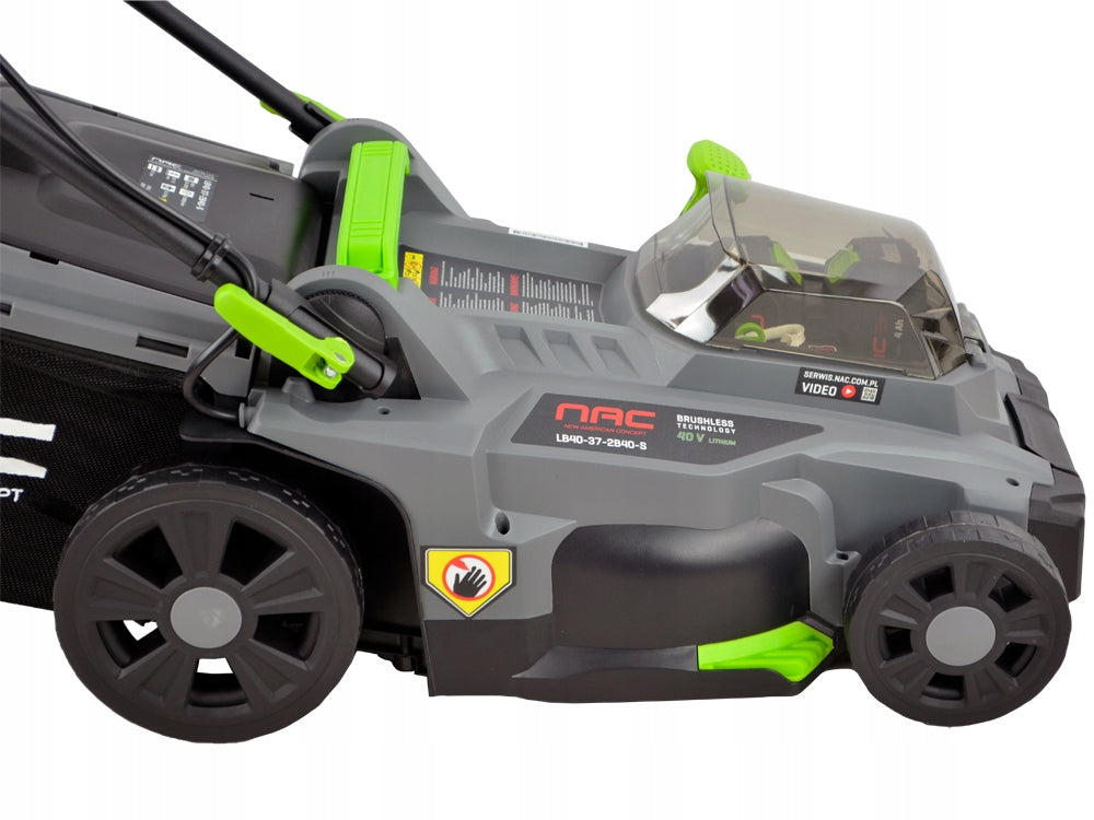 CORDLESS MOWER NAC 40 V 2 BATTERIES 4 Ah AUTO / ECO MODE 37 CM Mowing width 37 cm