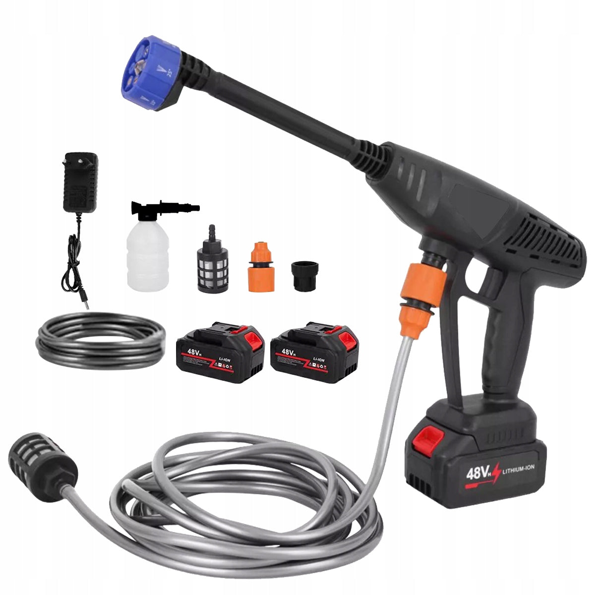 CORDLESS PRESSURE WASHER 100 BAR 2X AKU 48V MULTIFUNCTIONAL NOZZLE Brand no brand