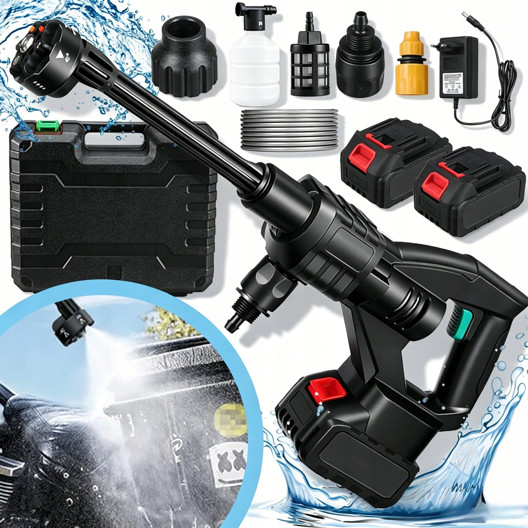 CORDLESS PRESSURE WASHER 500W 3.5L/MIN WIRELESS FOR CAR