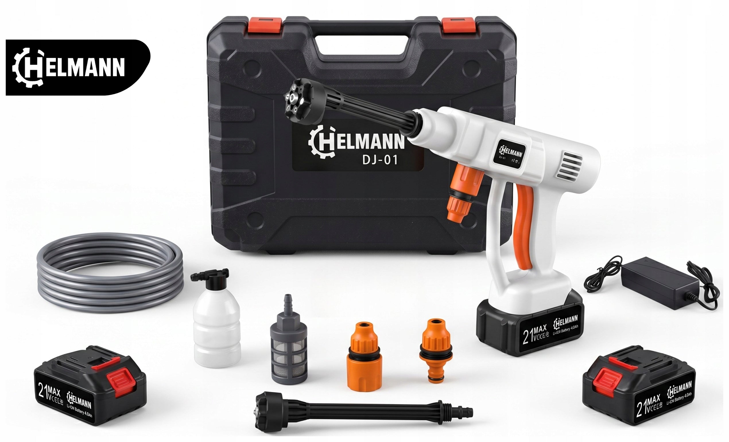 CORDLESS PRESSURE WASHER 60BAR 2X AKU 4AH 21V 6IN1 NOZZLE MULTI SET Brand no brand