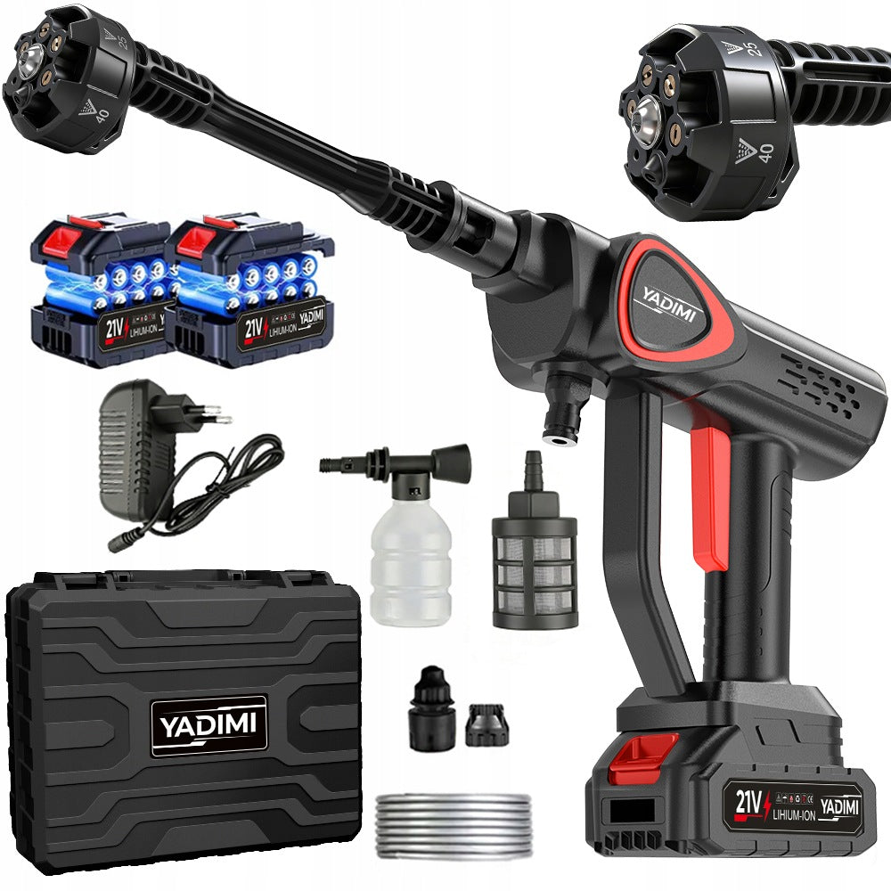 CORDLESS PRESSURE WASHER 60BAR 2XAKU 21V 6IN1 NOZZLE MULTI SET 1200W