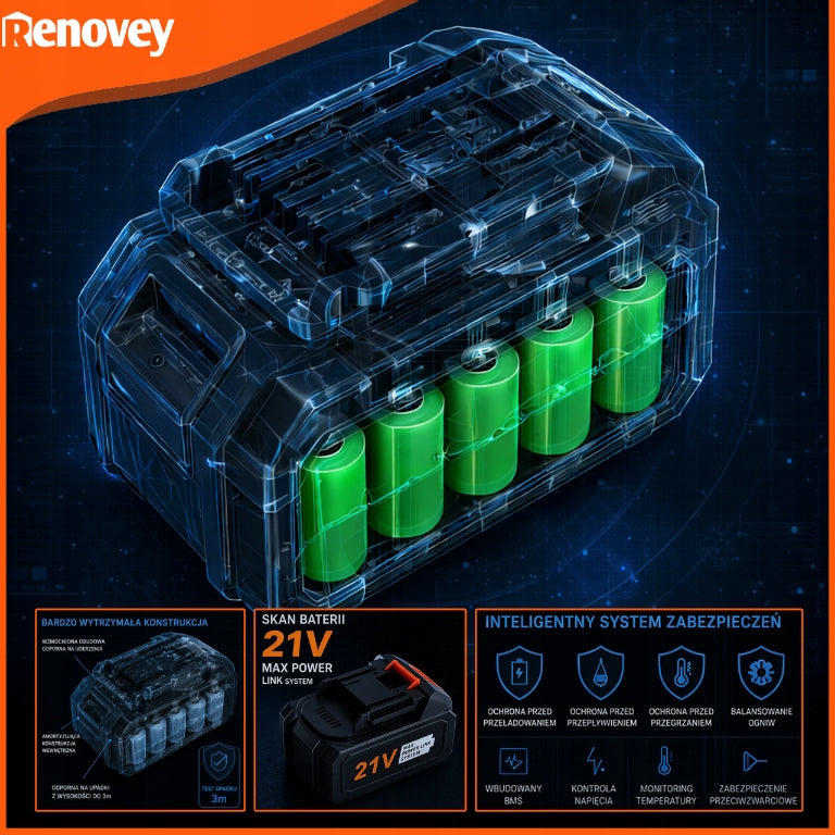 CORDLESS PRESSURE WASHER 60BAR AKU 12AH 21V MULTI NOZZLE SET POWERFUL Manufacturer code HK2702
