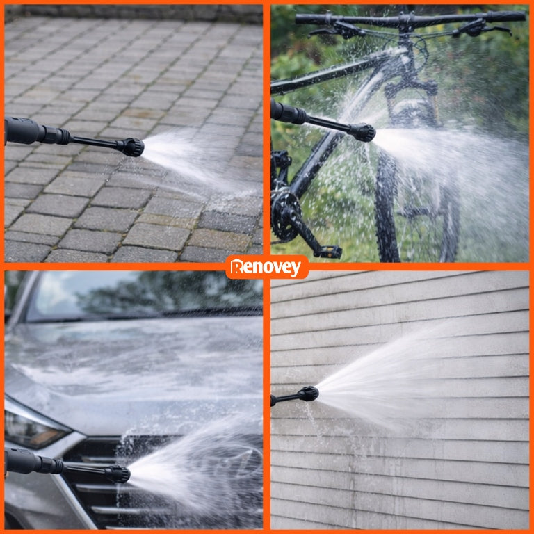 CORDLESS PRESSURE WASHER 60BAR AKU 12AH 21V MULTI NOZZLE SET POWERFUL Packaging status original