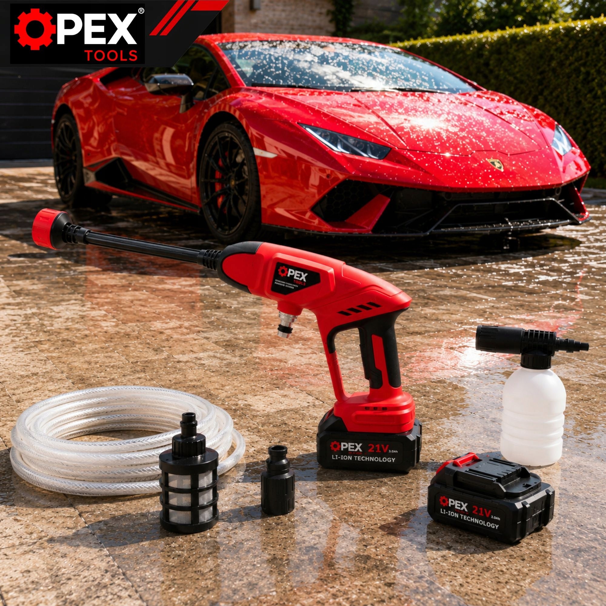 CORDLESS PRESSURE WASHER FOR CUBE 2X AKU 3AH 21V MULTI NOZZLE SET Packaging status original