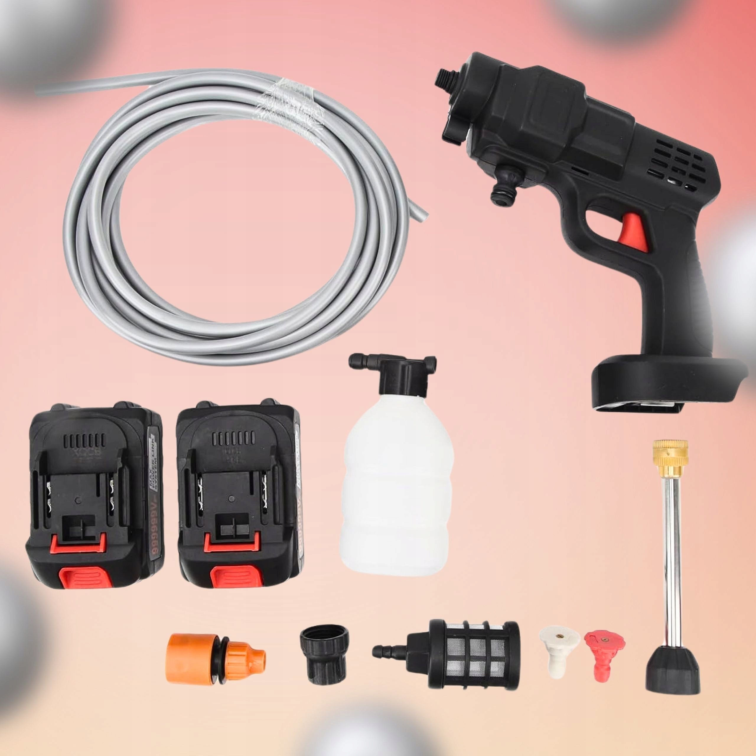 CORDLESS PRESSURE WASHER FOR GARDEN CUBES FOR WINDOWS 2 NOZZLES 2 AKU Manufacturer code 5905943042405