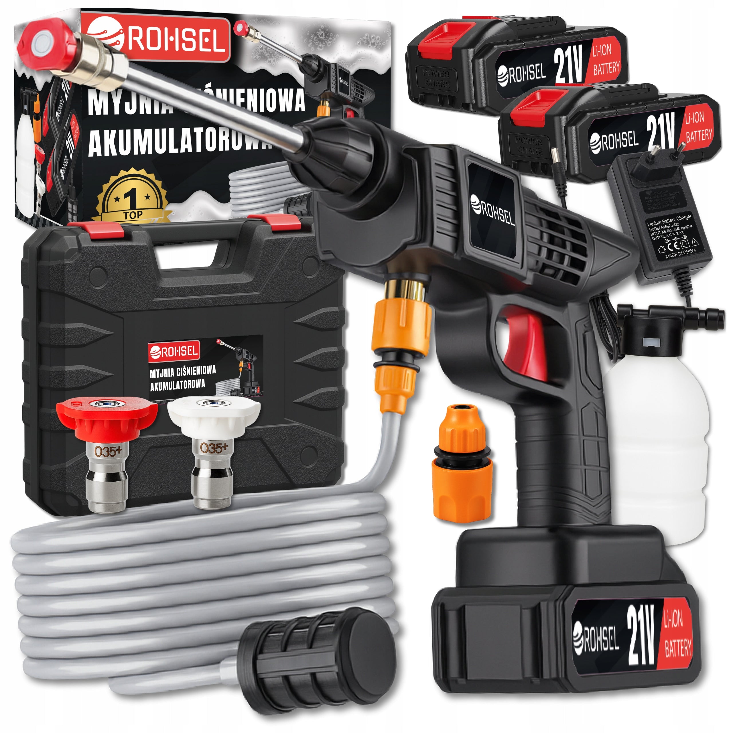 CORDLESS PRESSURE WASHER FOR GARDEN, WINDOWS AND CUBES, POWER KIT