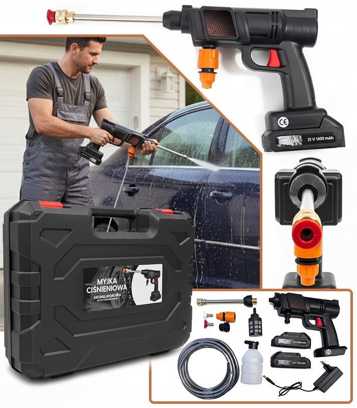 CORDLESS PRESSURE WASHER FOR WASHING CAR WINDOWS CUBES 2X AKU SET
