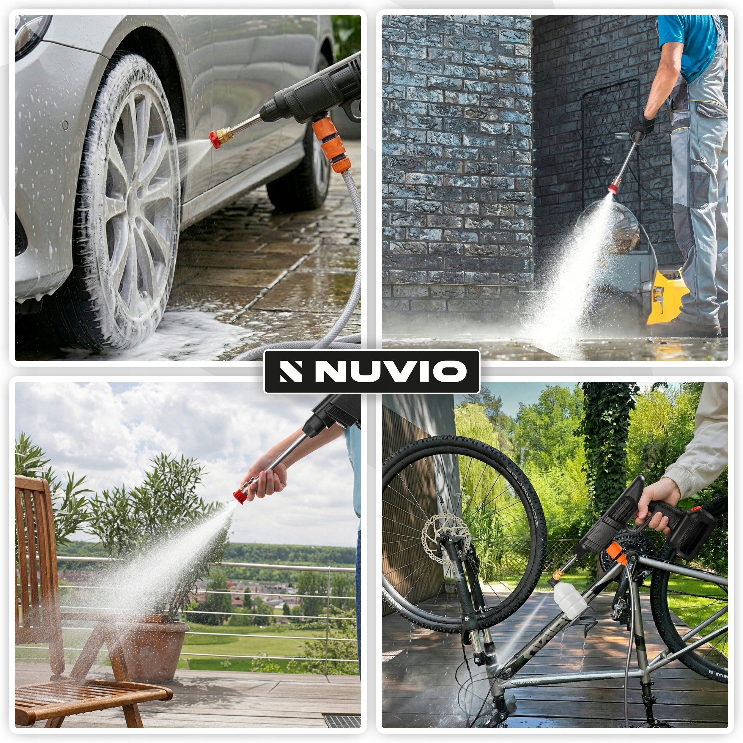 CORDLESS PRESSURE WASHER GARDEN POWER KIT FOR CLEANING CUBE WINDOWS Packaging status original