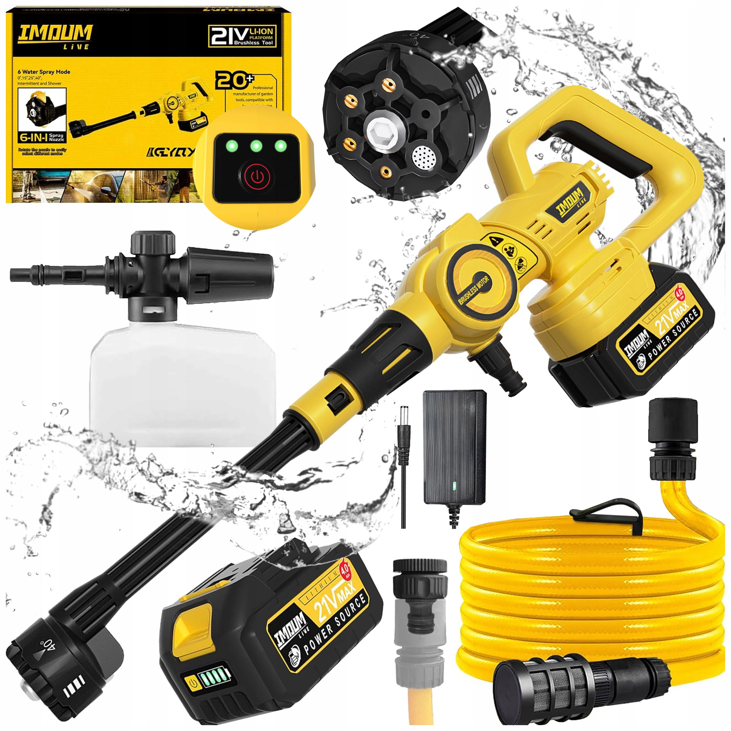 CORDLESS PRESSURE WASHER IMOUM 4Ah 21V 400W XXL SET