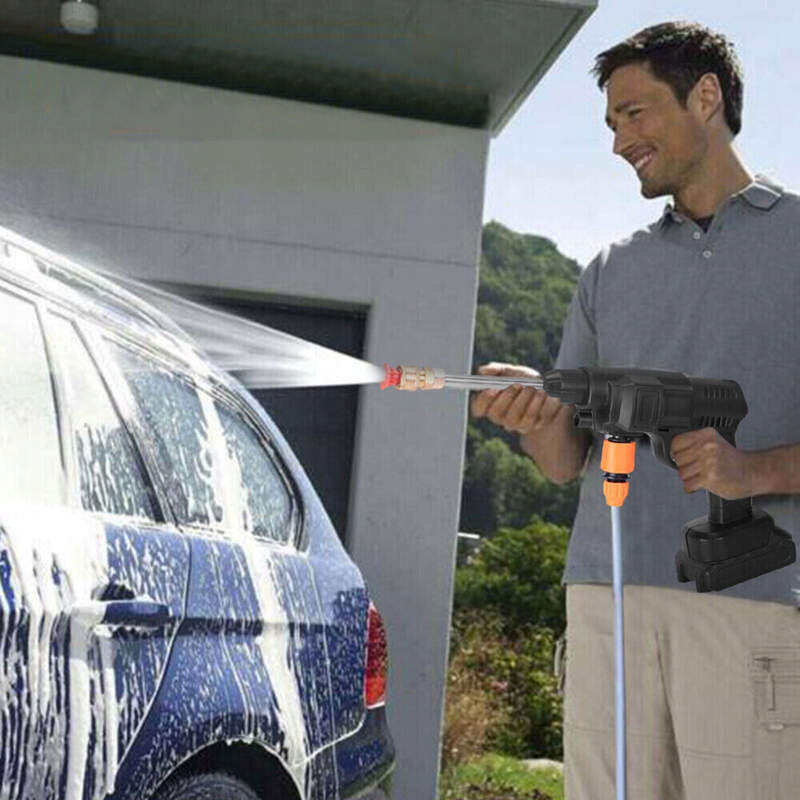 CORDLESS PRESSURE WASHER POWERFUL 1500W 2 AKU 88VF WITH PORTABLE TRANSMISSION Packaging status original