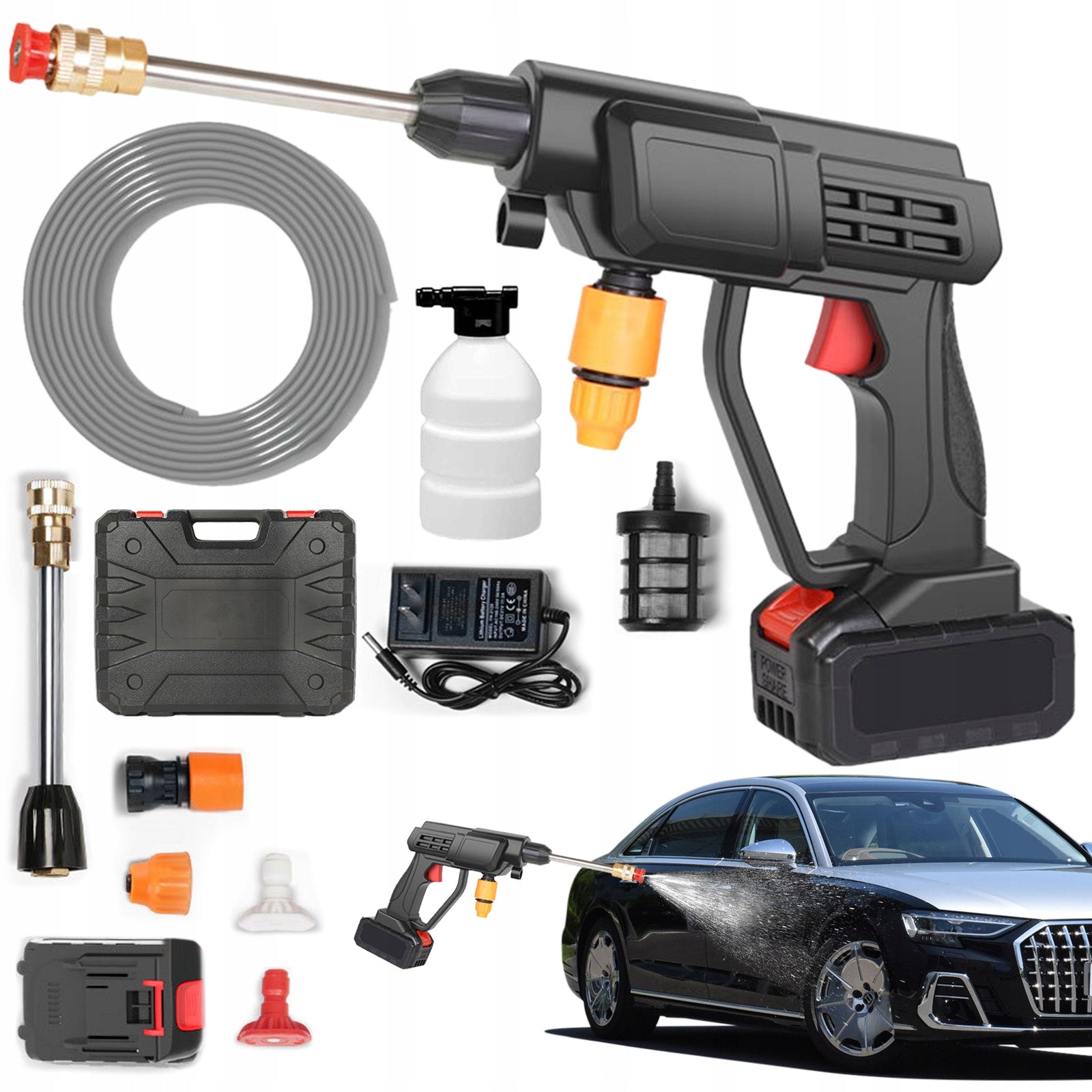 CORDLESS PRESSURE WASHER SET WITH 2 48V AKU FOR GARDEN WASHING