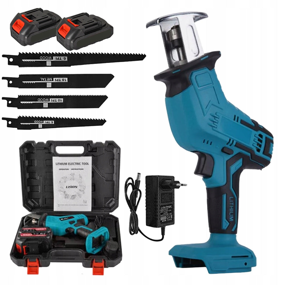 CORDLESS RECIPROCATING SAW 21V 2000MAH VARIABLE SPEED 4 BLADES
