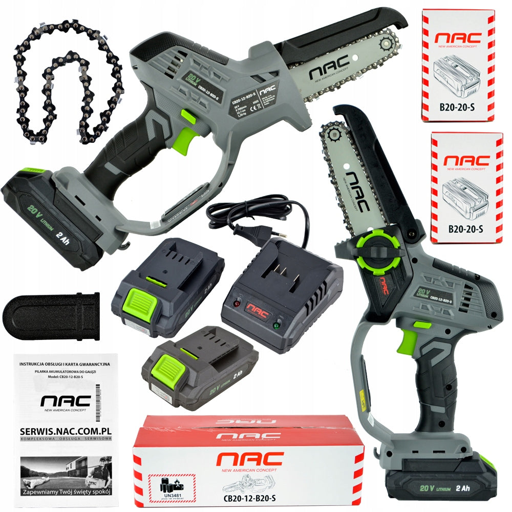 CORDLESS SAW FOR CUTTING BRANCHES NAC 20 V 2 Ah 13 CM SDS SYSTEM